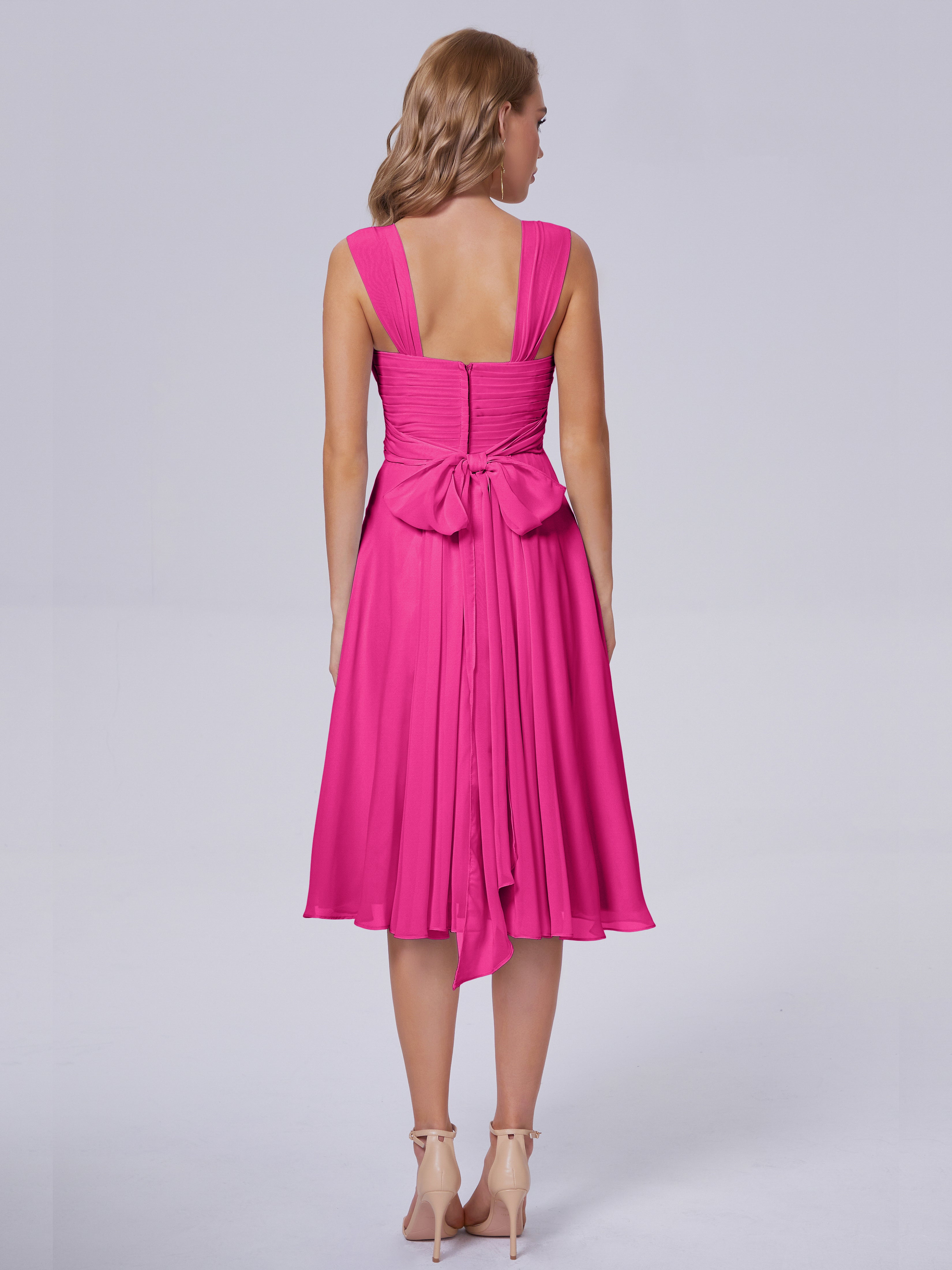 Mya Best Short Bridesmaid Dresses With Bowknot