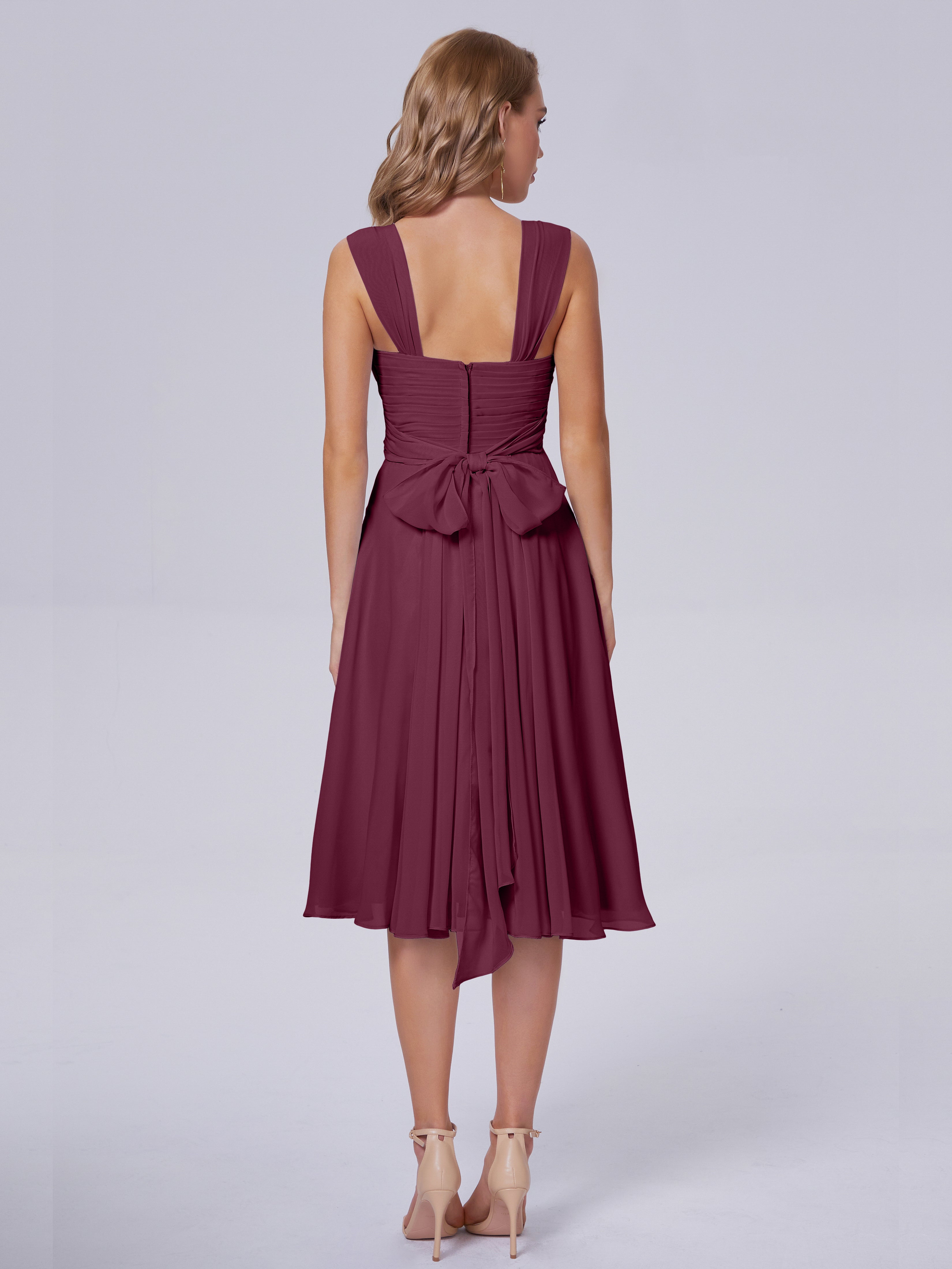 Mya Best Short Bridesmaid Dresses With Bowknot