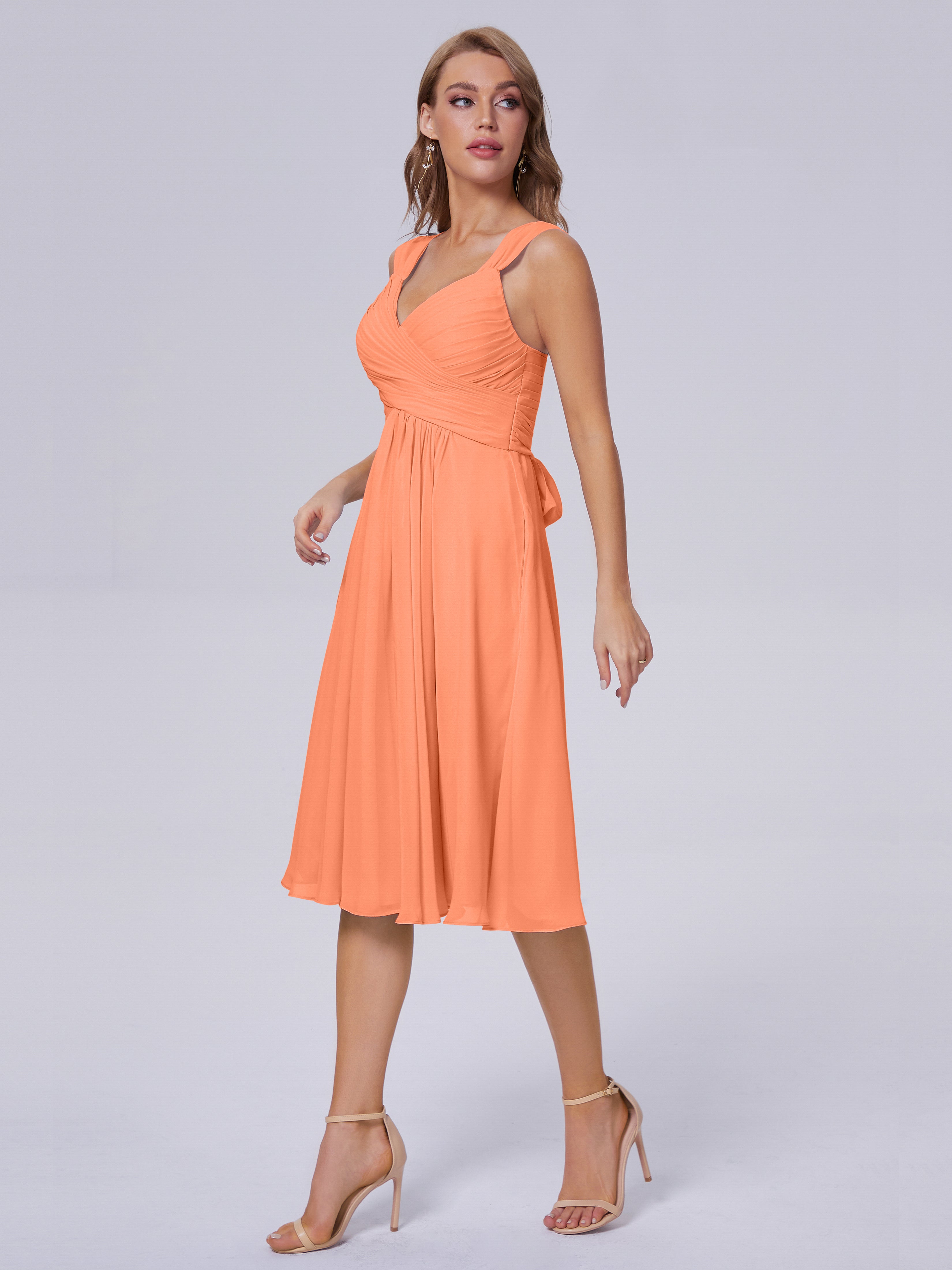 Mya Best Short Bridesmaid Dresses With Bowknot