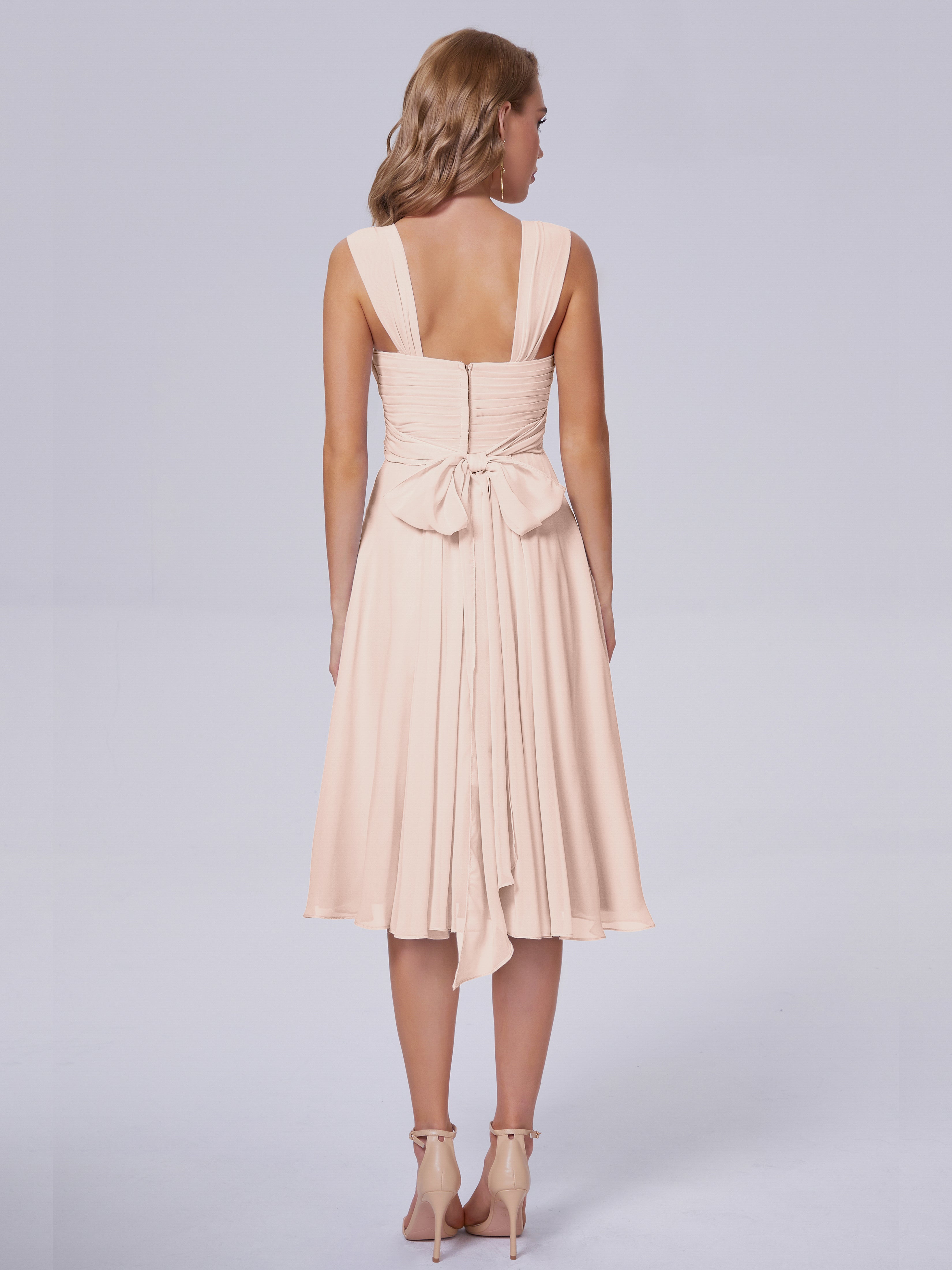 Mya Best Short Bridesmaid Dresses With Bowknot