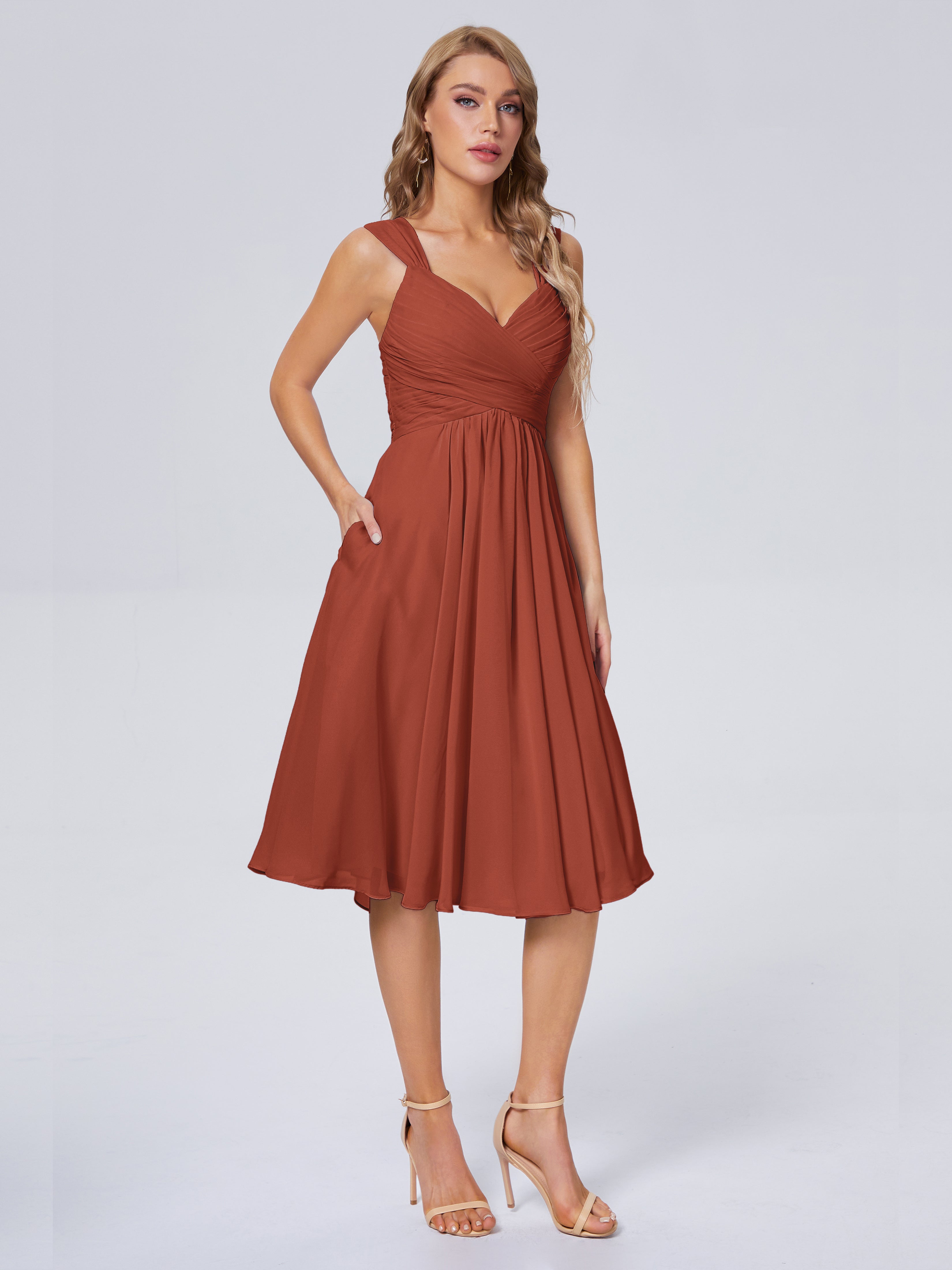 Mya Best Short Bridesmaid Dresses With Bowknot