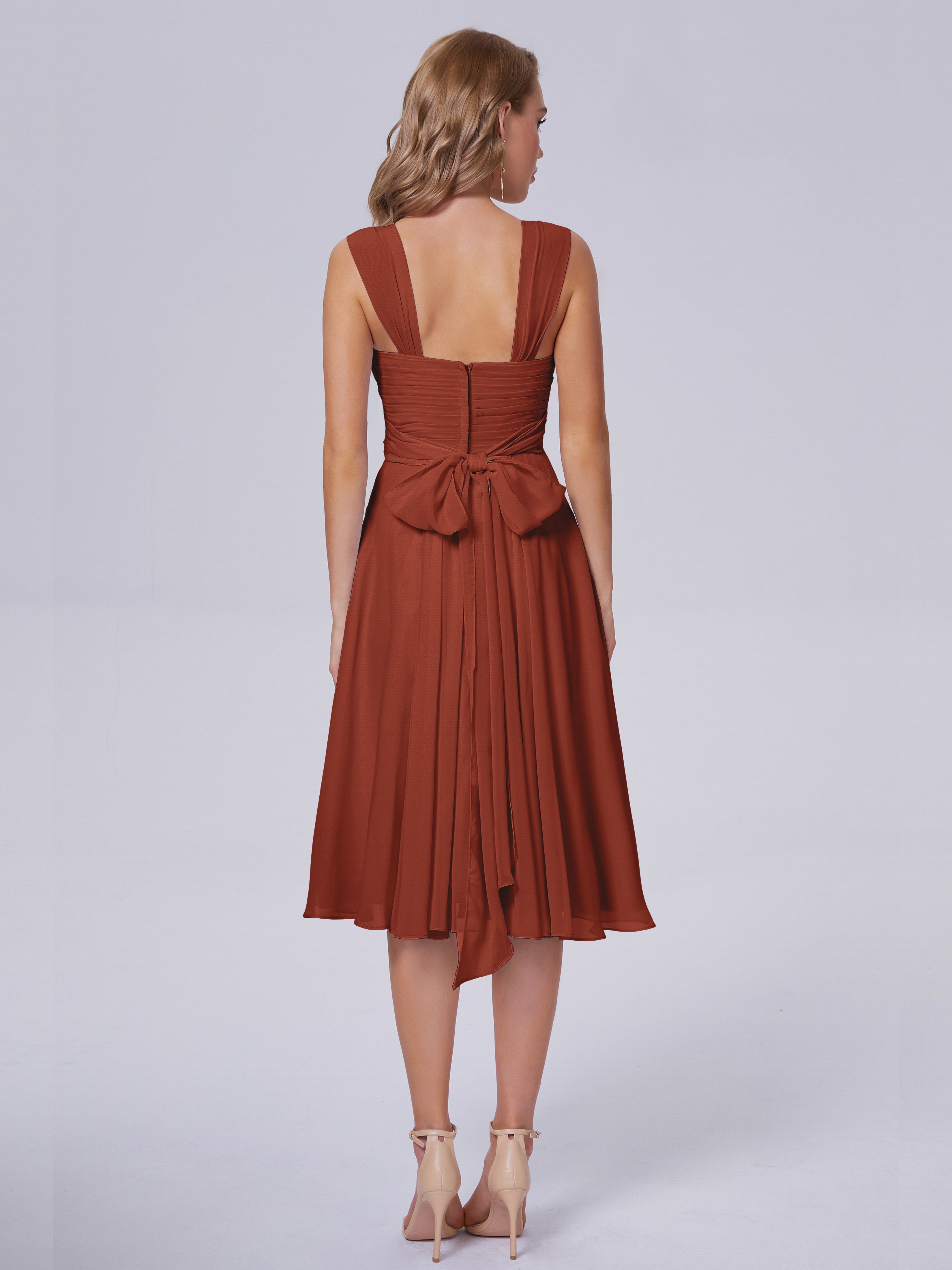 Mya Best Short Bridesmaid Dresses With Bowknot
