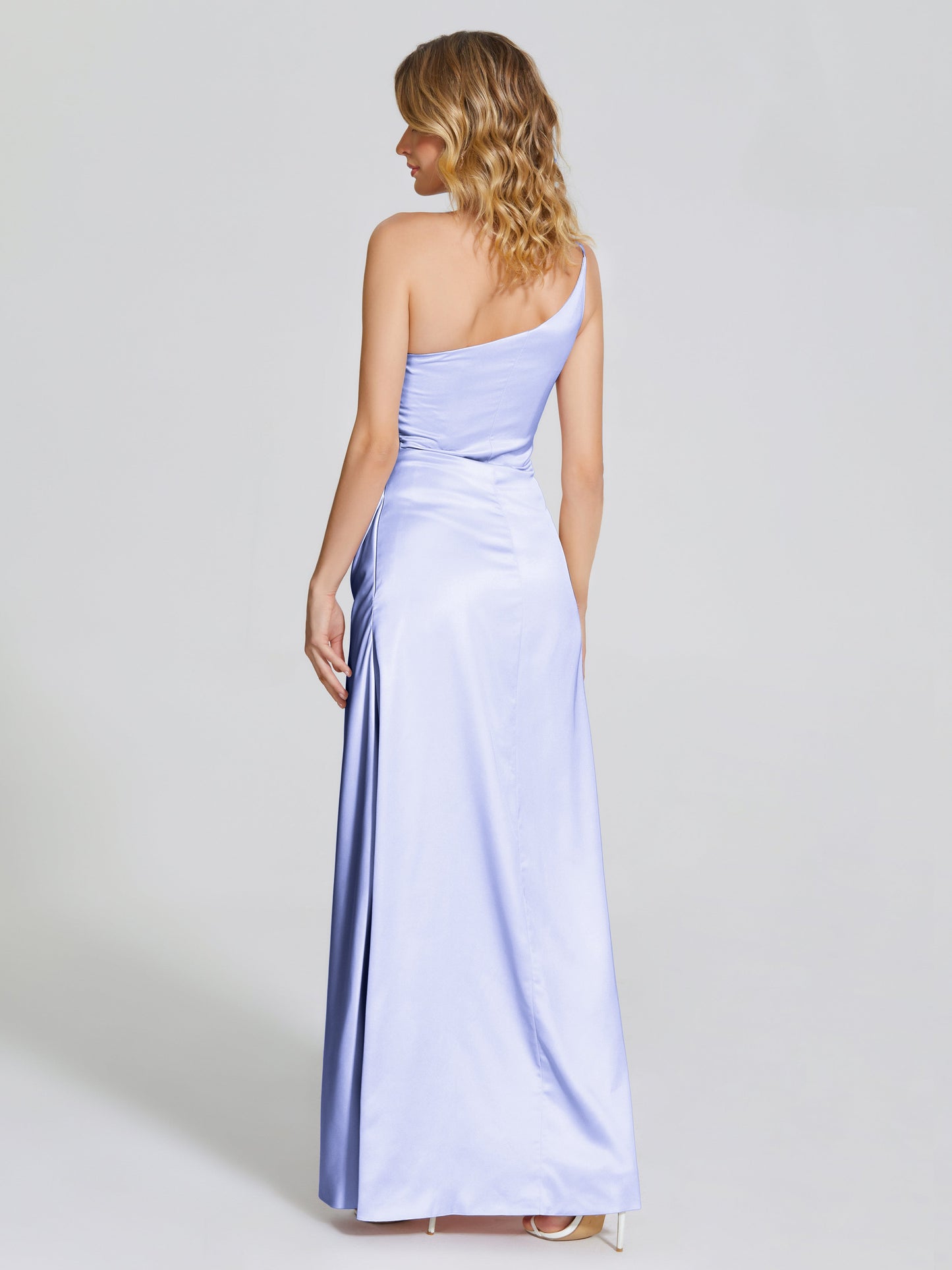 Angela One-Shoulder Sheath Soft Satin Bridesmaid Dress
