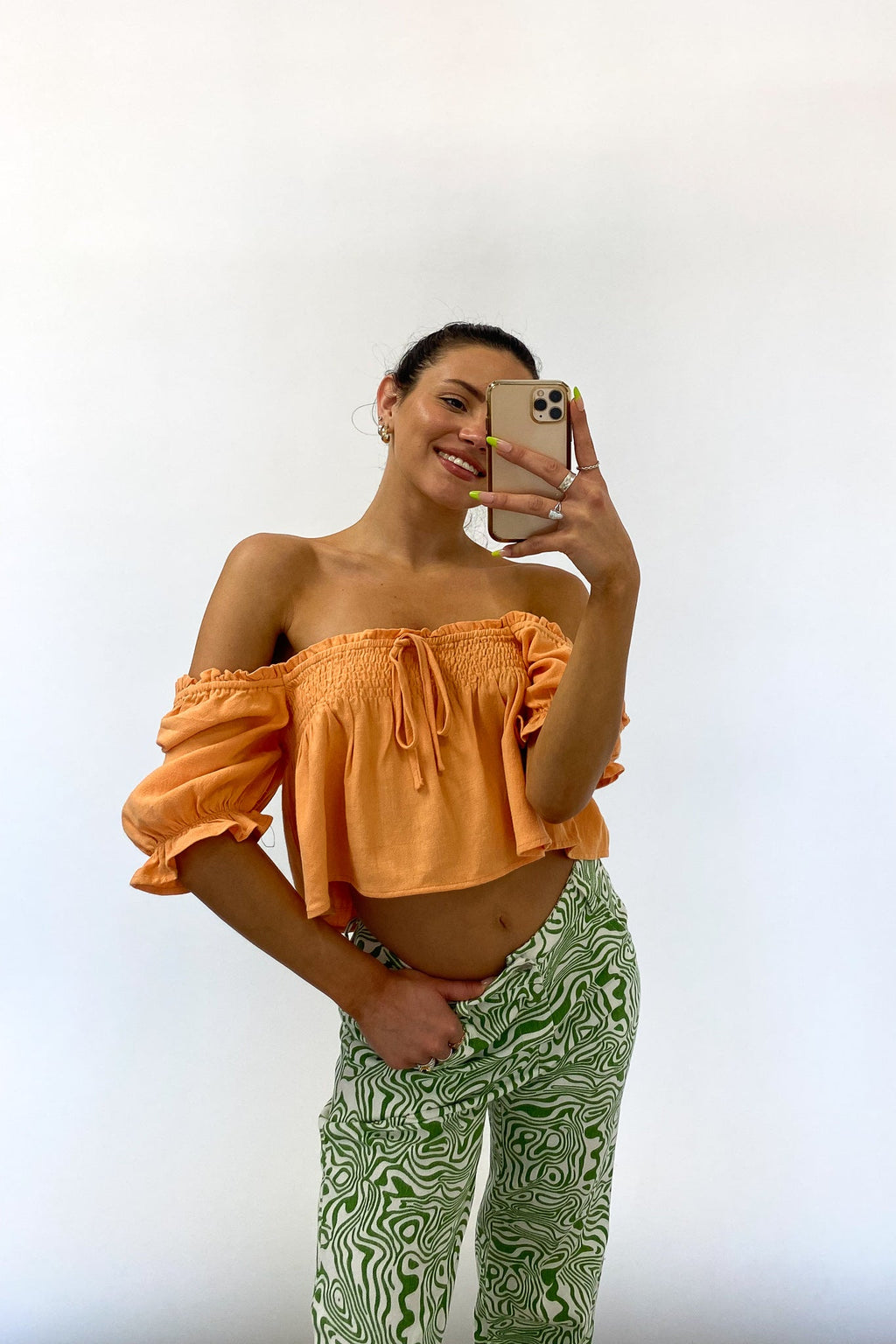 Athena Linen Crop Top