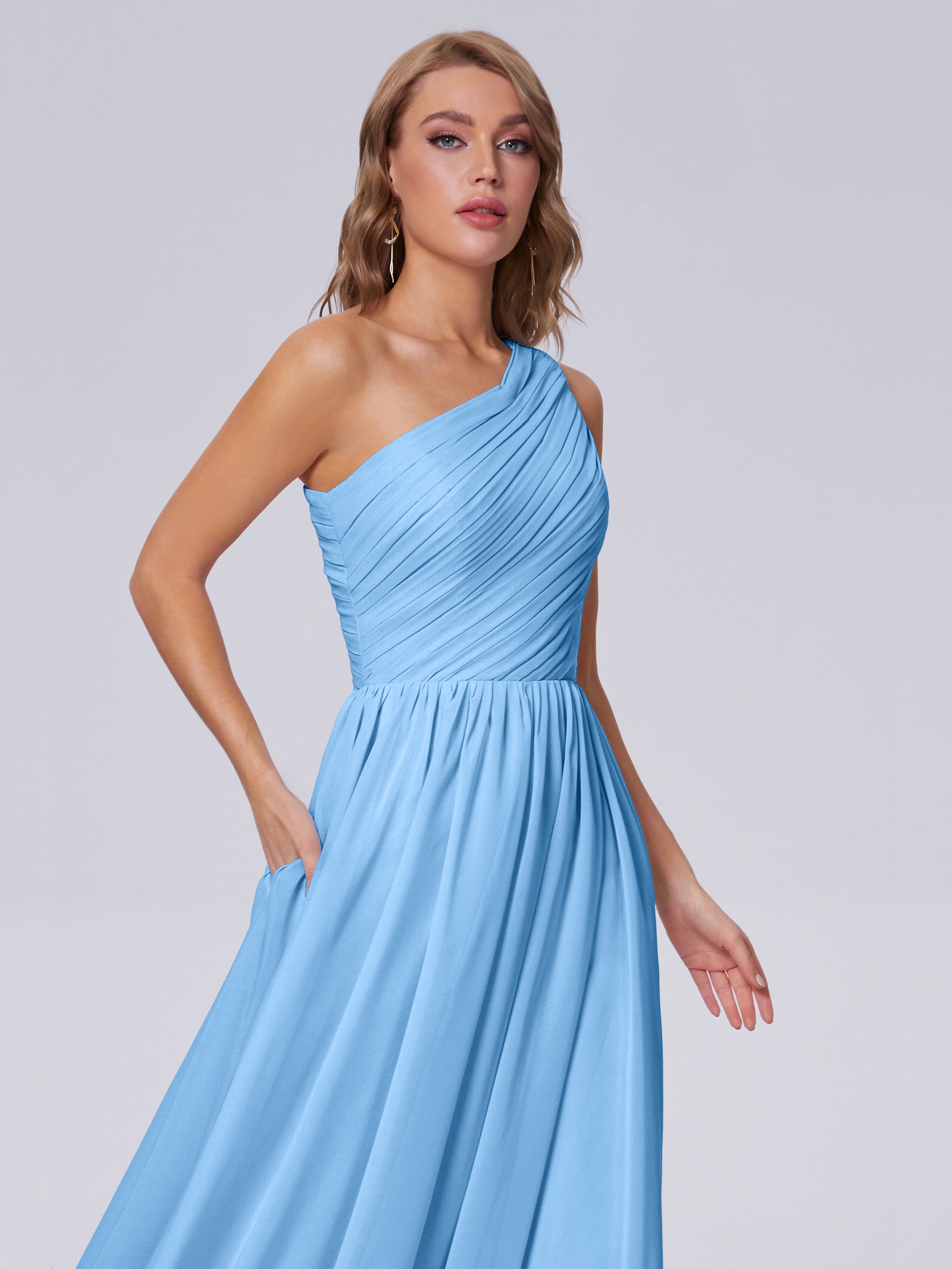 Paige Inexpensive One Shoulder Chiffon Bridesmaid Dresses