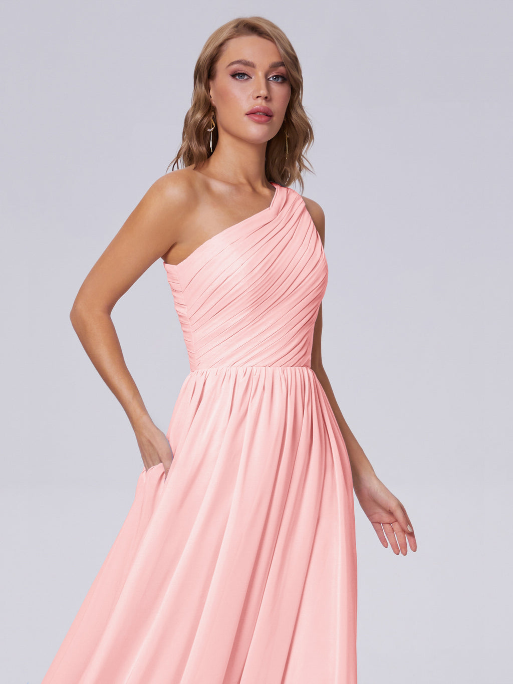 Paige Inexpensive One Shoulder Chiffon Bridesmaid Dresses