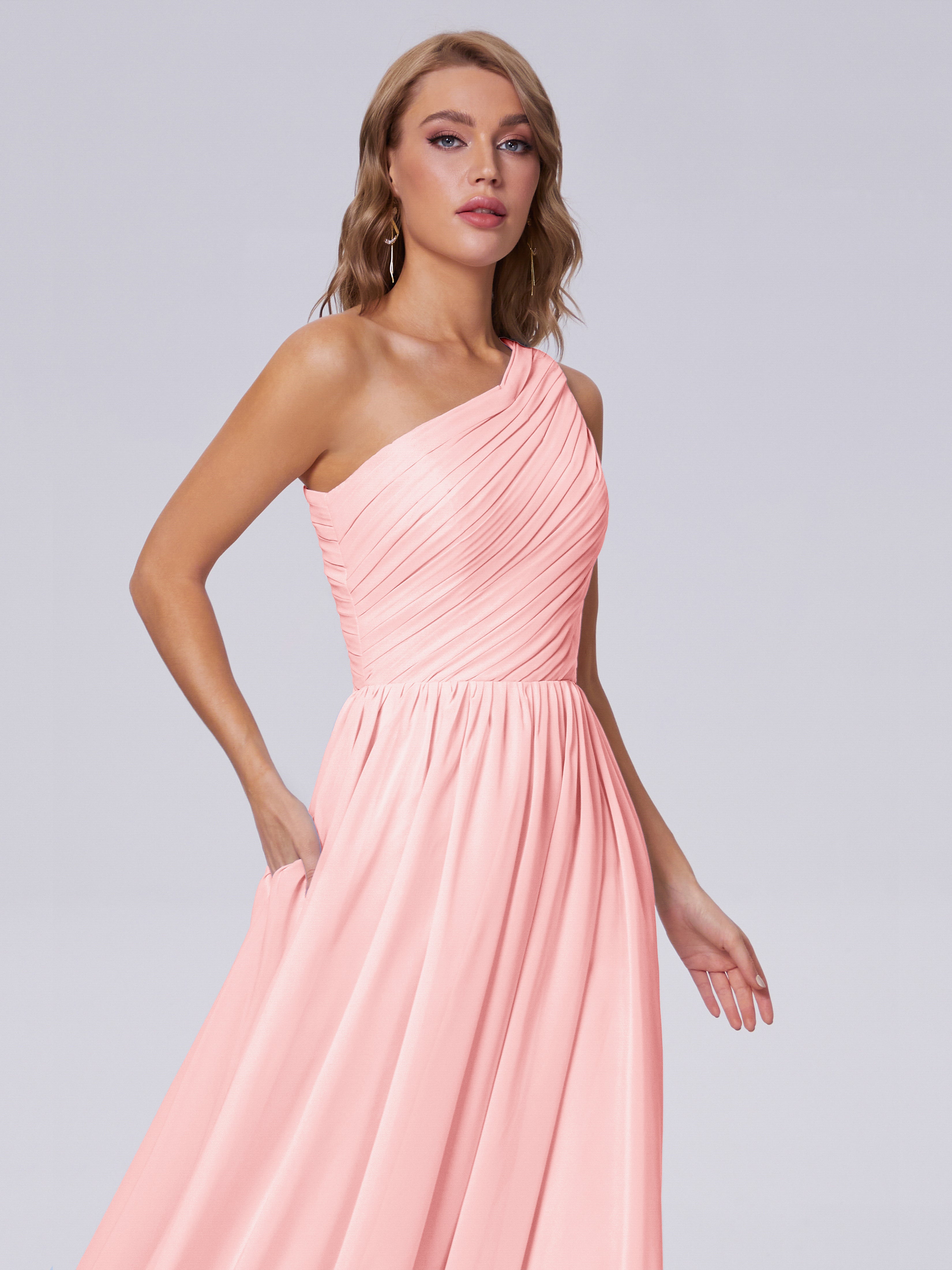 Paige Inexpensive One Shoulder Chiffon Bridesmaid Dresses