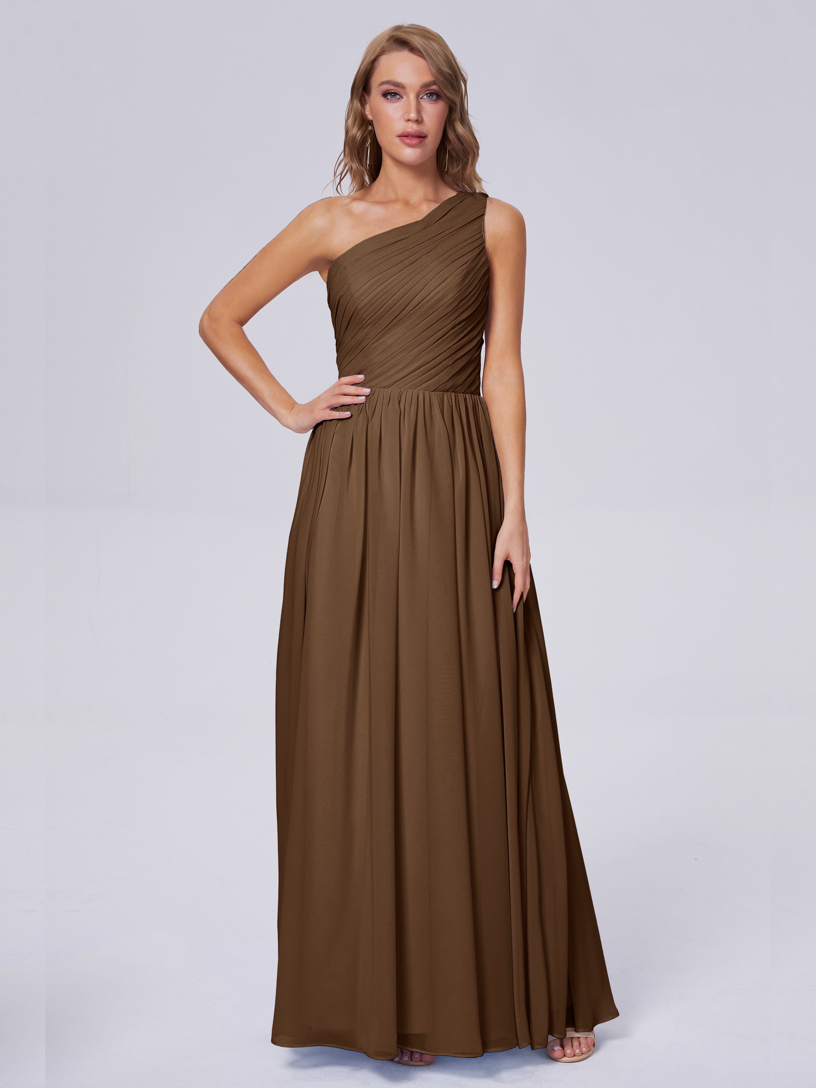 Paige Inexpensive One Shoulder Chiffon Bridesmaid Dresses