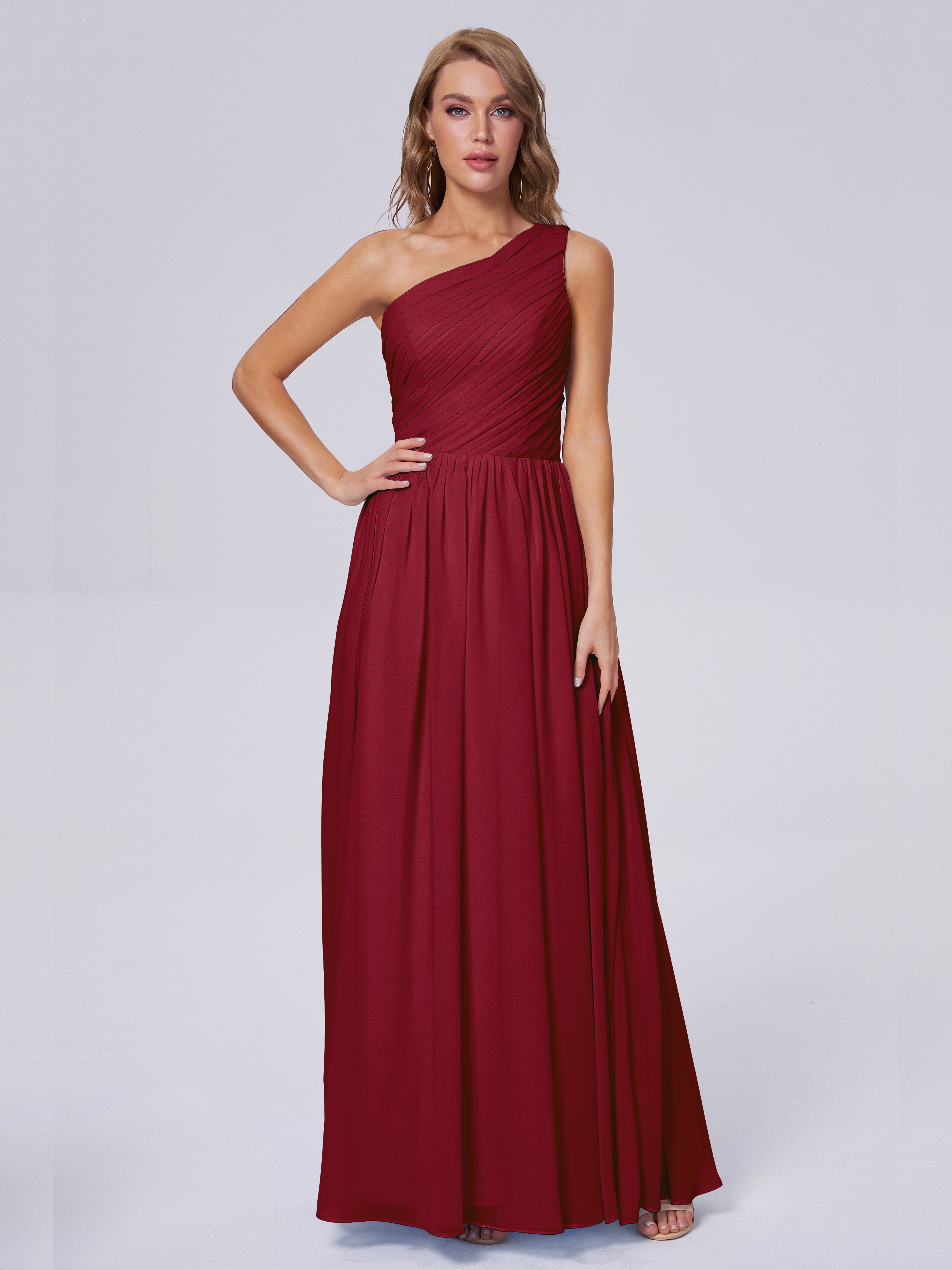 Paige Inexpensive One Shoulder Chiffon Bridesmaid Dresses