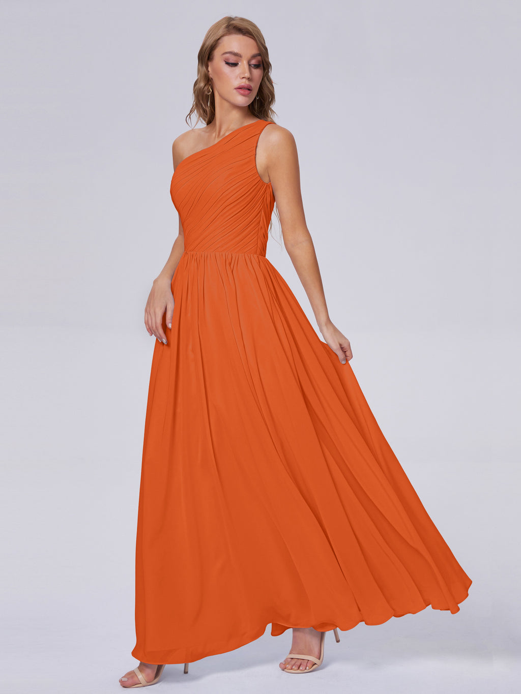 Paige Inexpensive One Shoulder Chiffon Bridesmaid Dresses