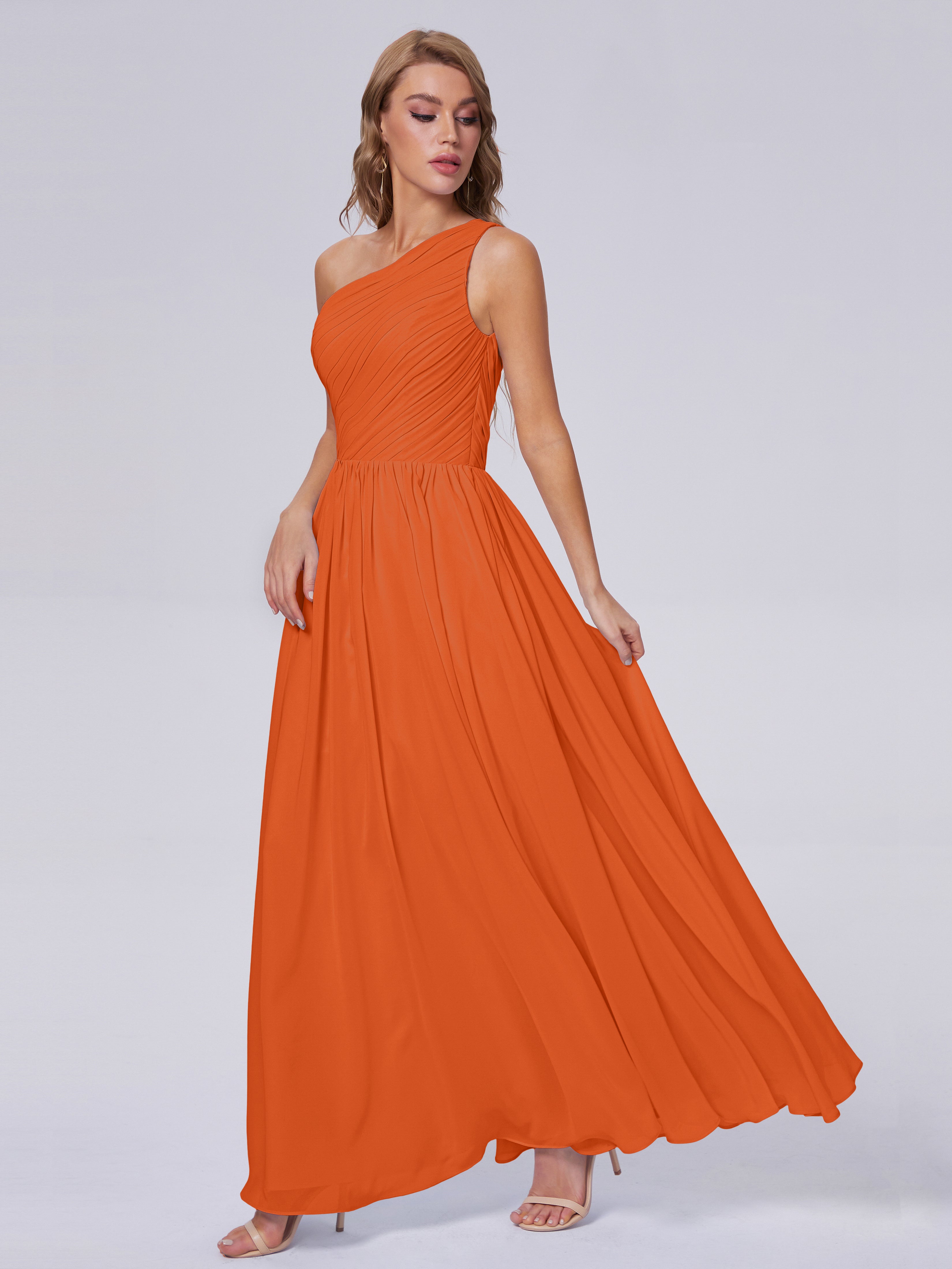 Paige Inexpensive One Shoulder Chiffon Bridesmaid Dresses
