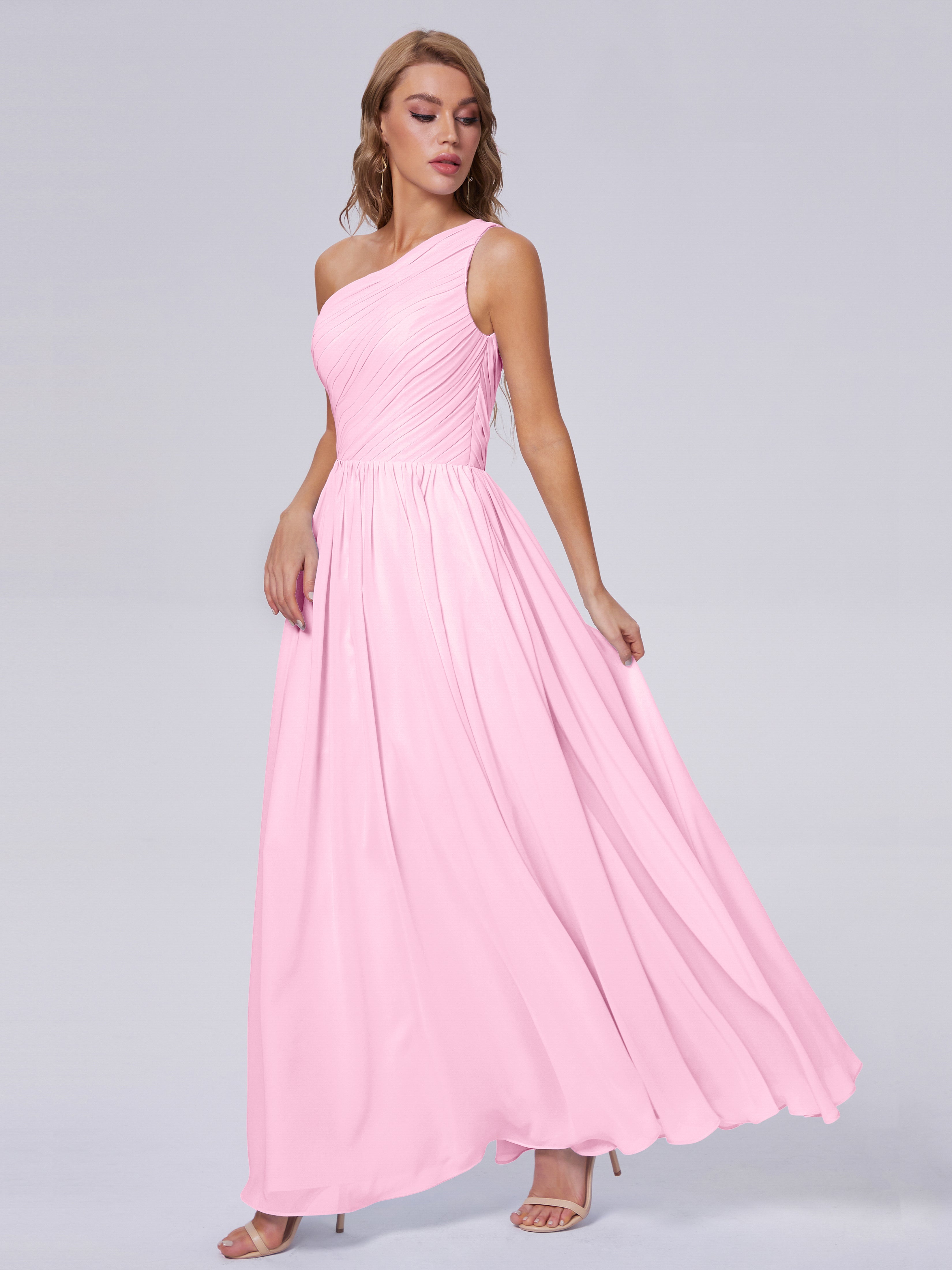 Paige Inexpensive One Shoulder Chiffon Bridesmaid Dresses