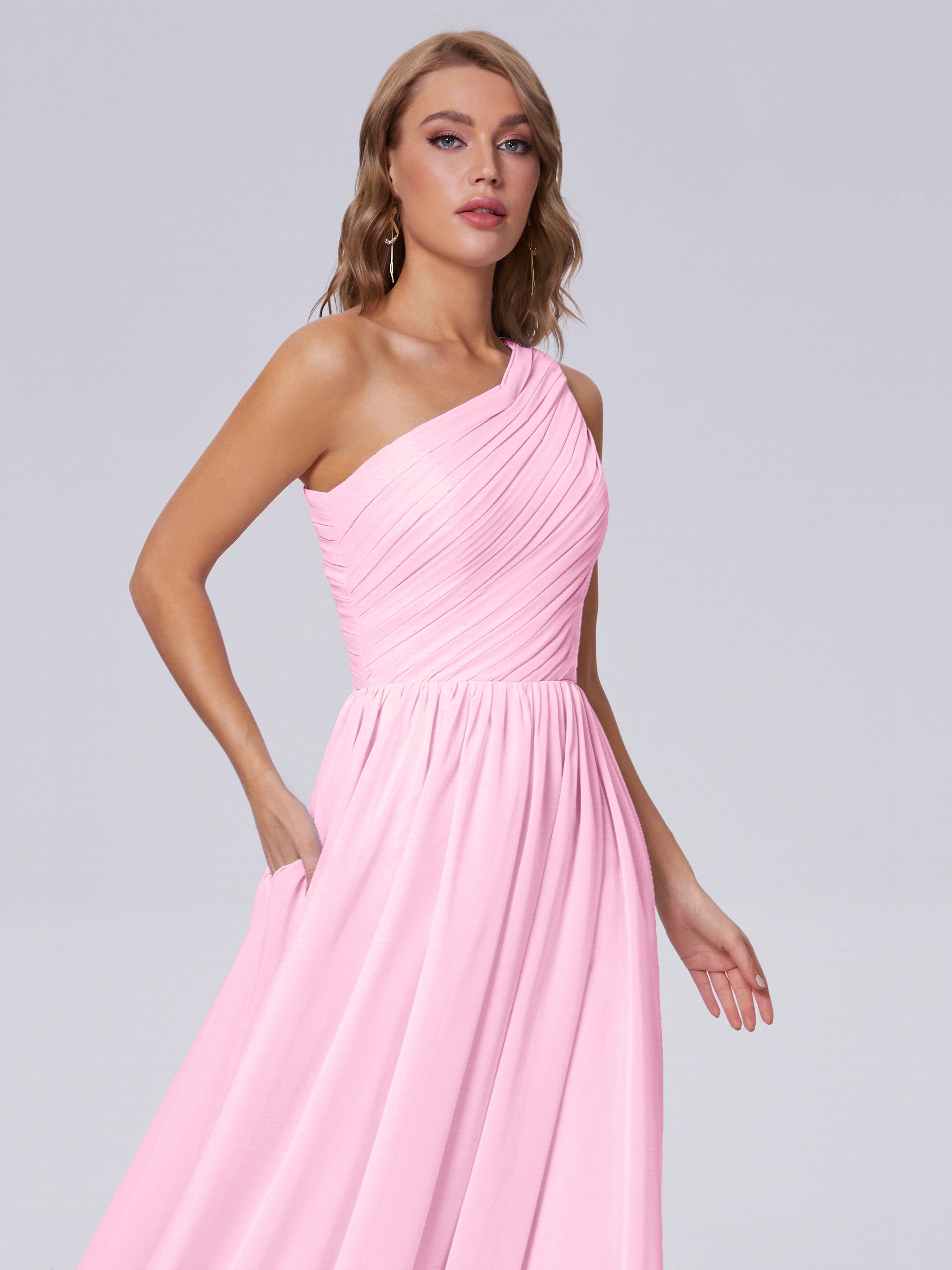 Paige Inexpensive One Shoulder Chiffon Bridesmaid Dresses