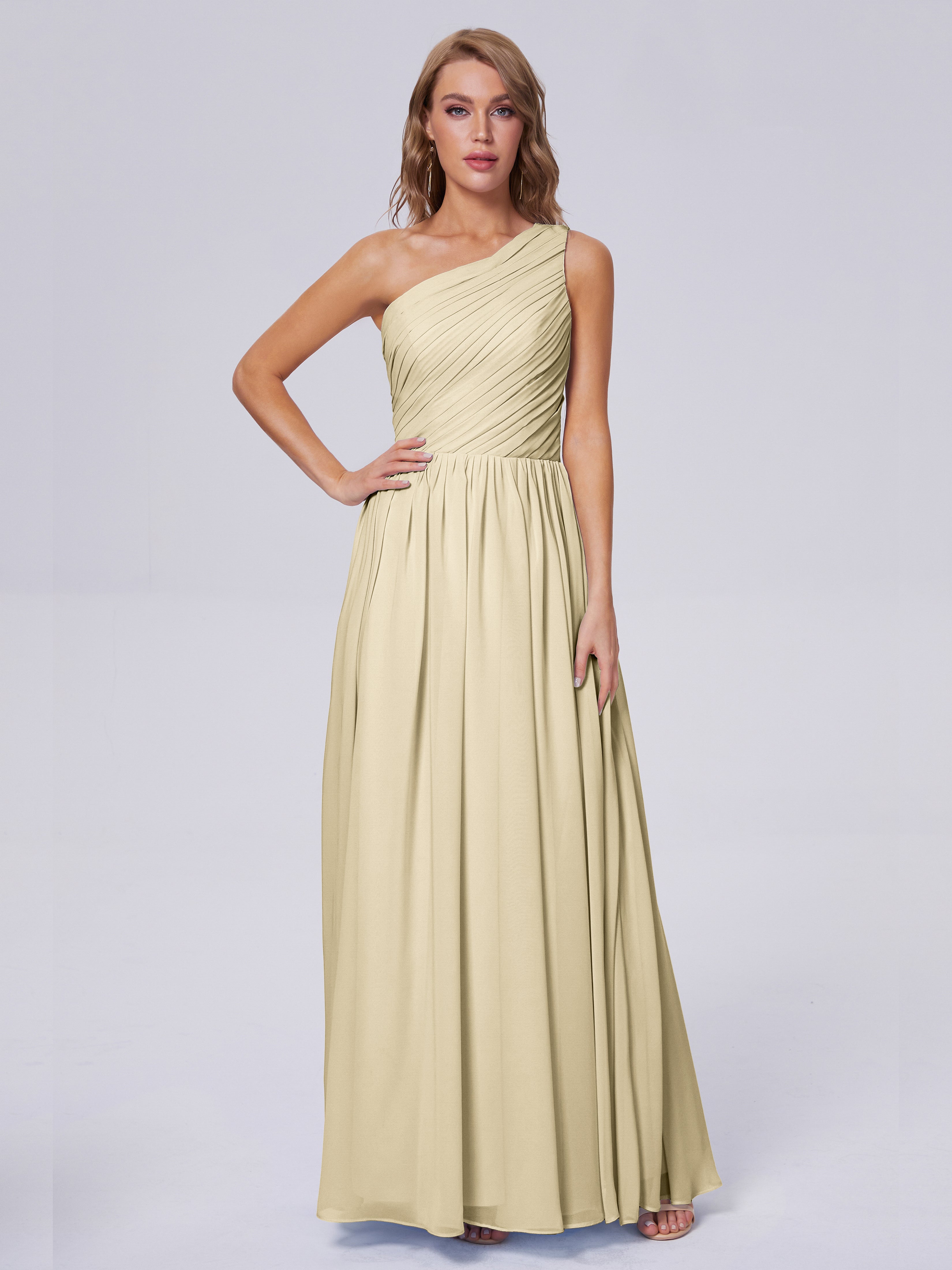 Paige Inexpensive One Shoulder Chiffon Bridesmaid Dresses
