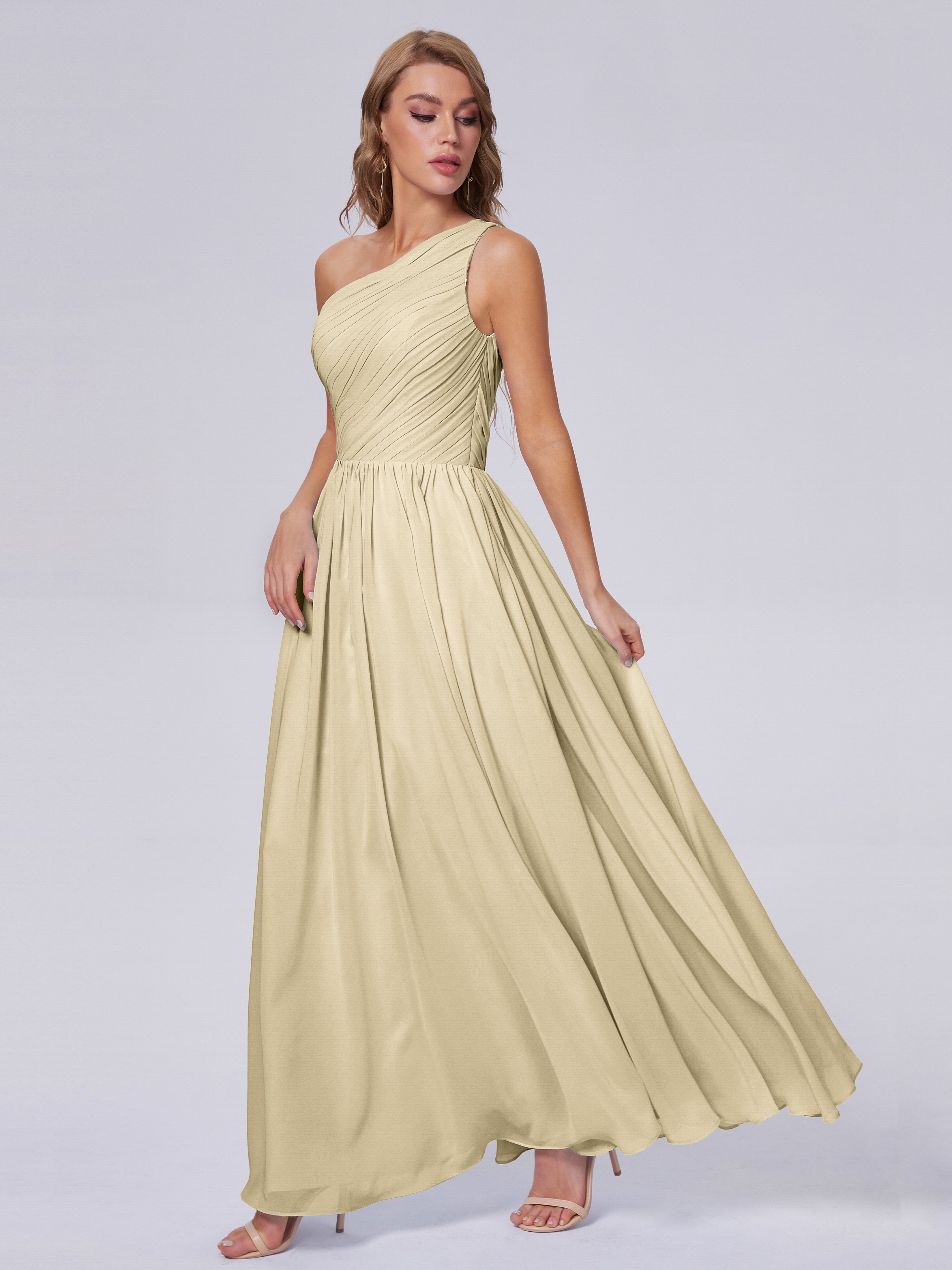 Paige Inexpensive One Shoulder Chiffon Bridesmaid Dresses