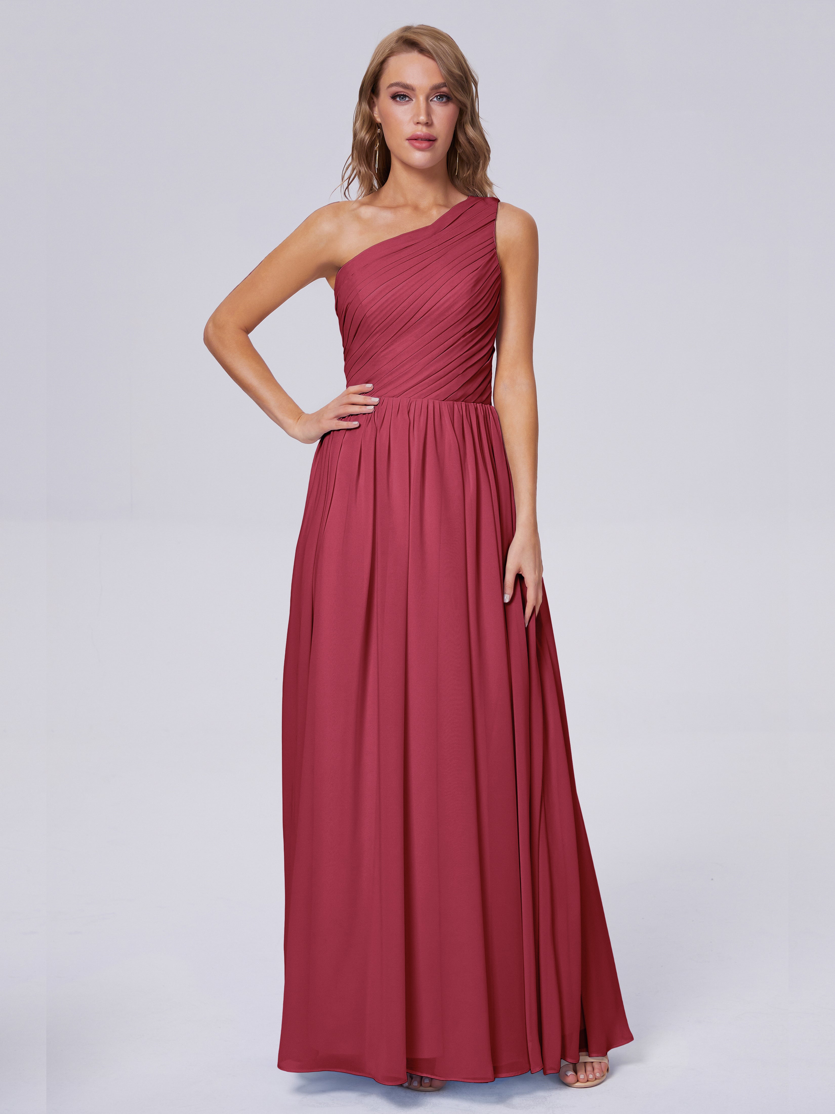 Paige Inexpensive One Shoulder Chiffon Bridesmaid Dresses