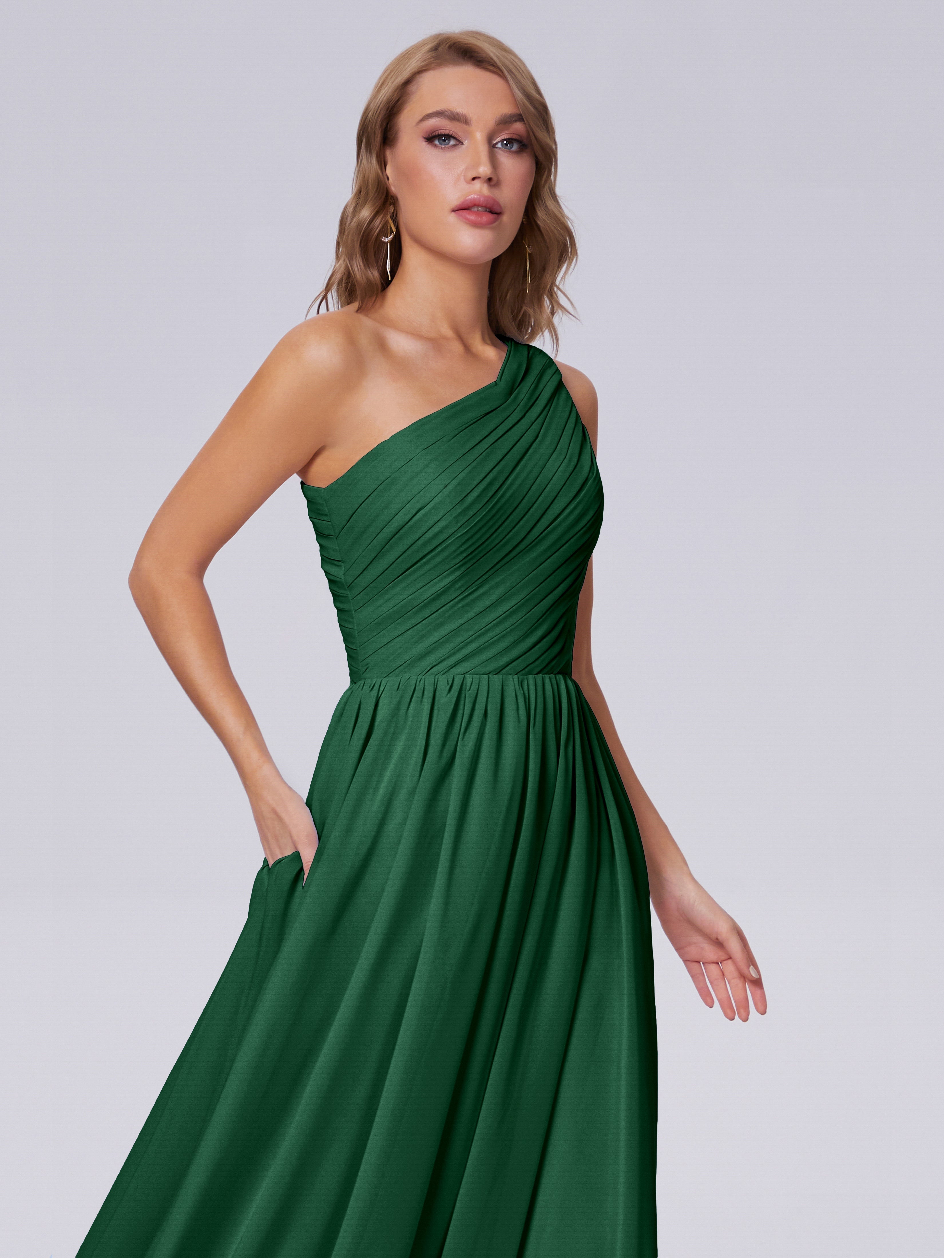 Paige Inexpensive One Shoulder Chiffon Bridesmaid Dresses