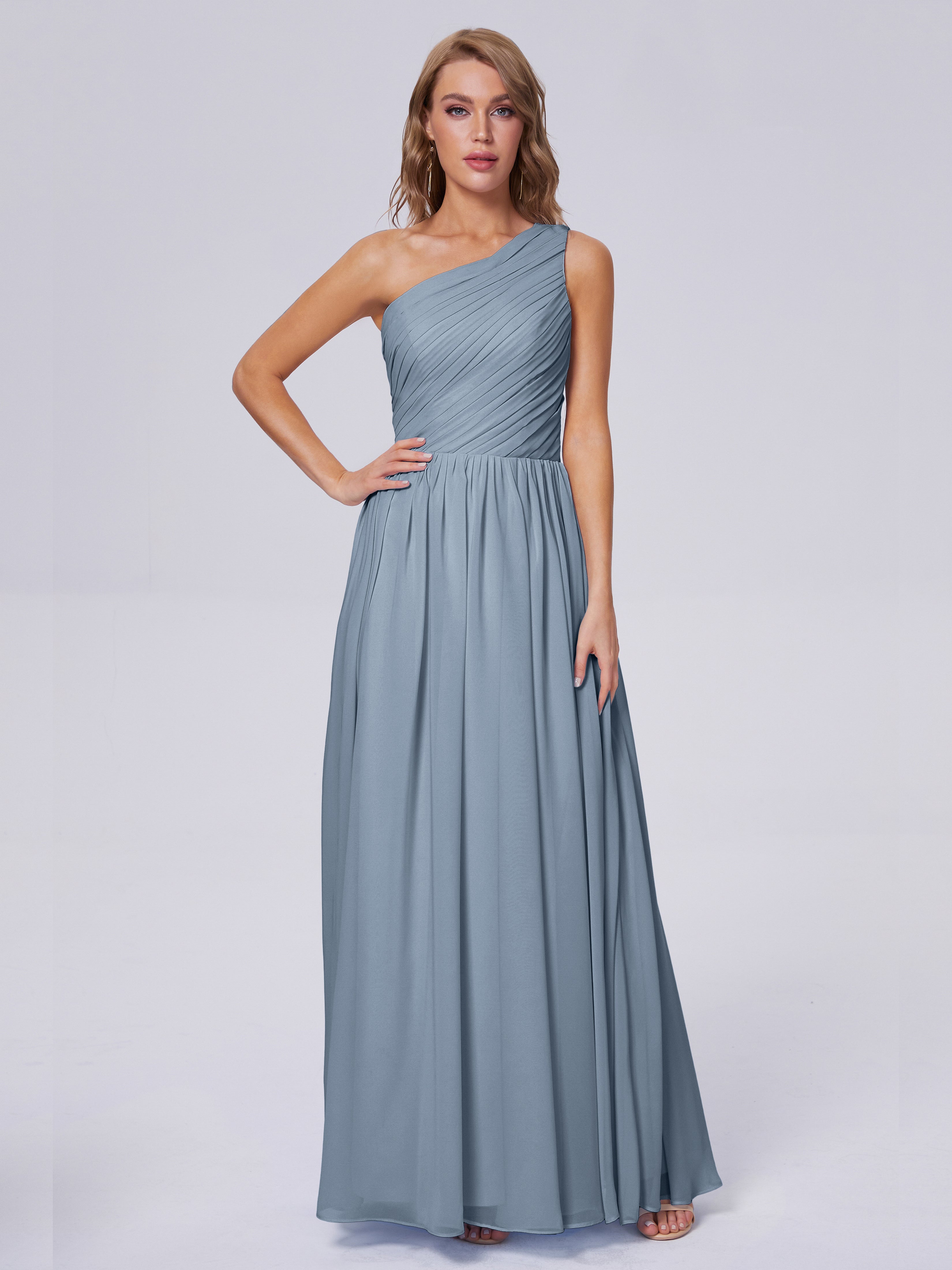 Paige Inexpensive One Shoulder Chiffon Bridesmaid Dresses