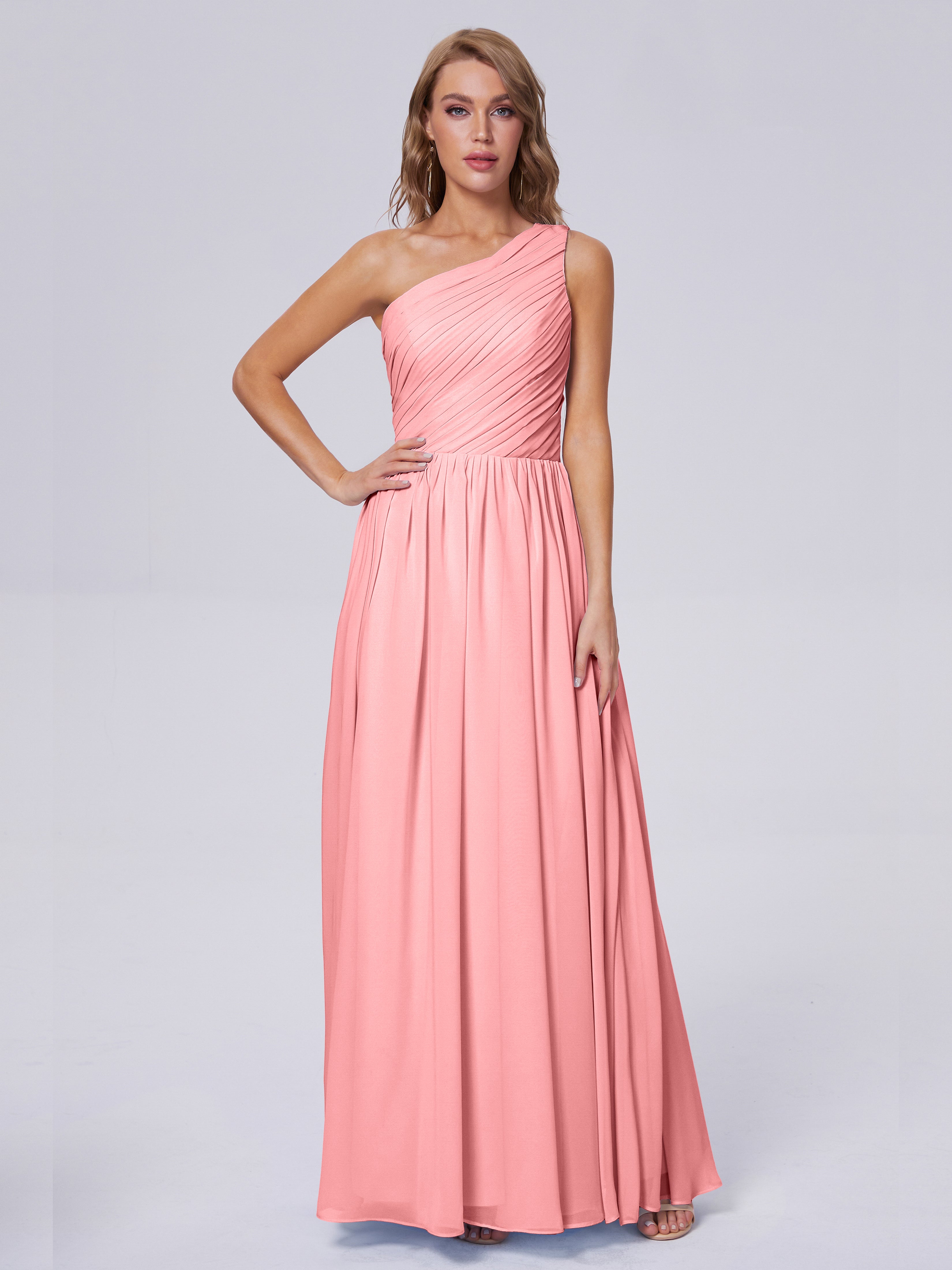 Paige Inexpensive One Shoulder Chiffon Bridesmaid Dresses