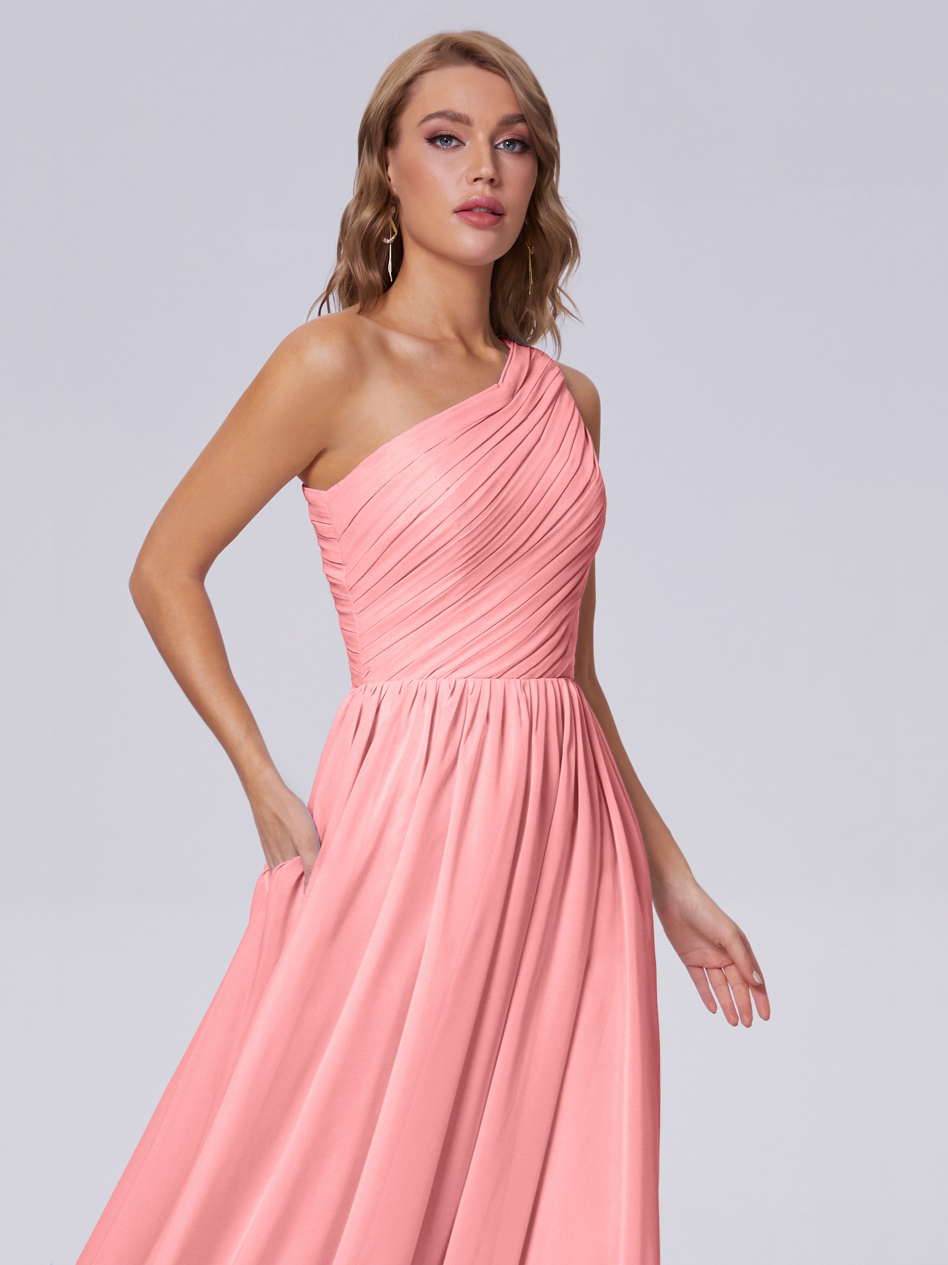 Paige Inexpensive One Shoulder Chiffon Bridesmaid Dresses