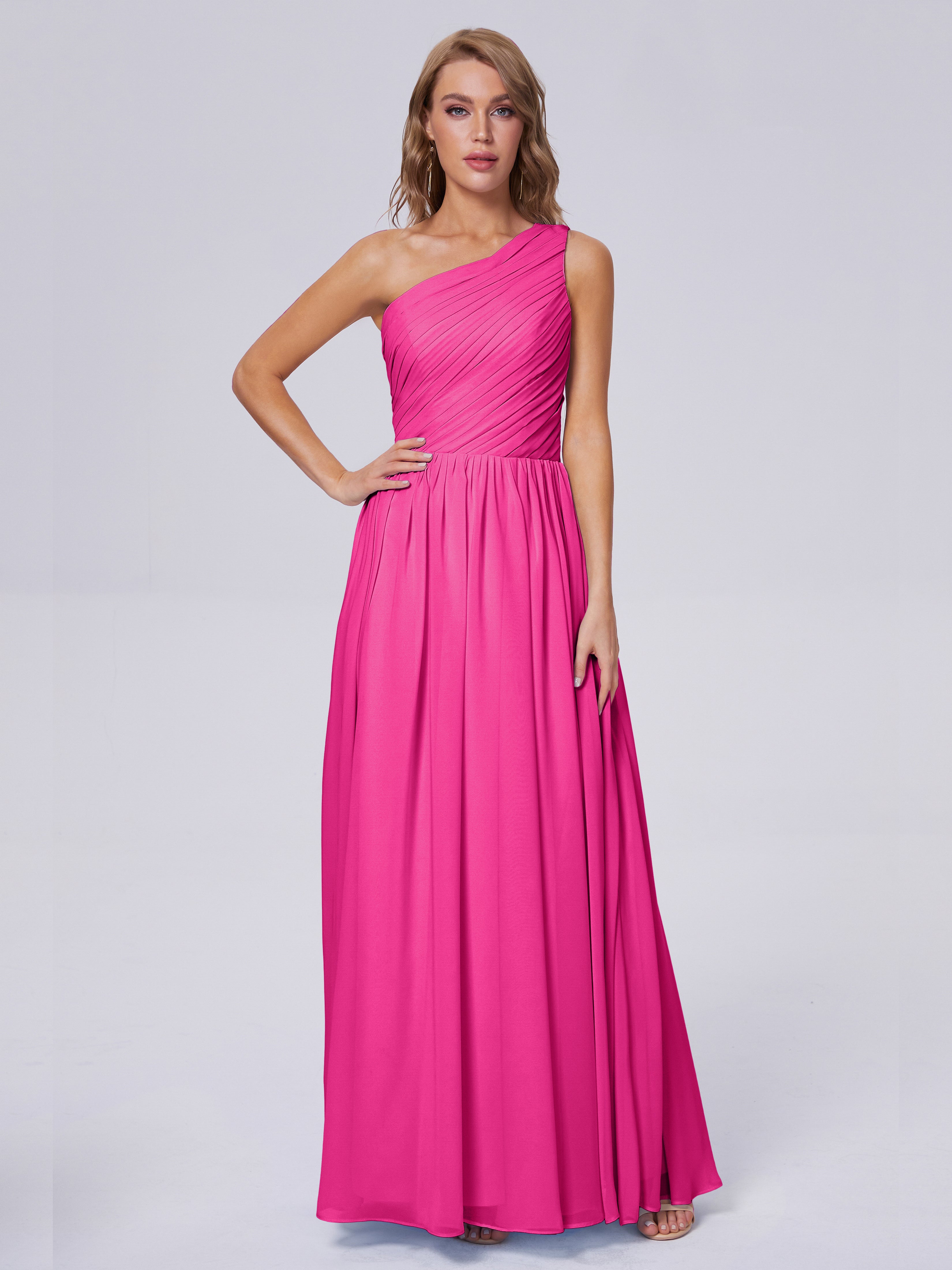 Paige Inexpensive One Shoulder Chiffon Bridesmaid Dresses