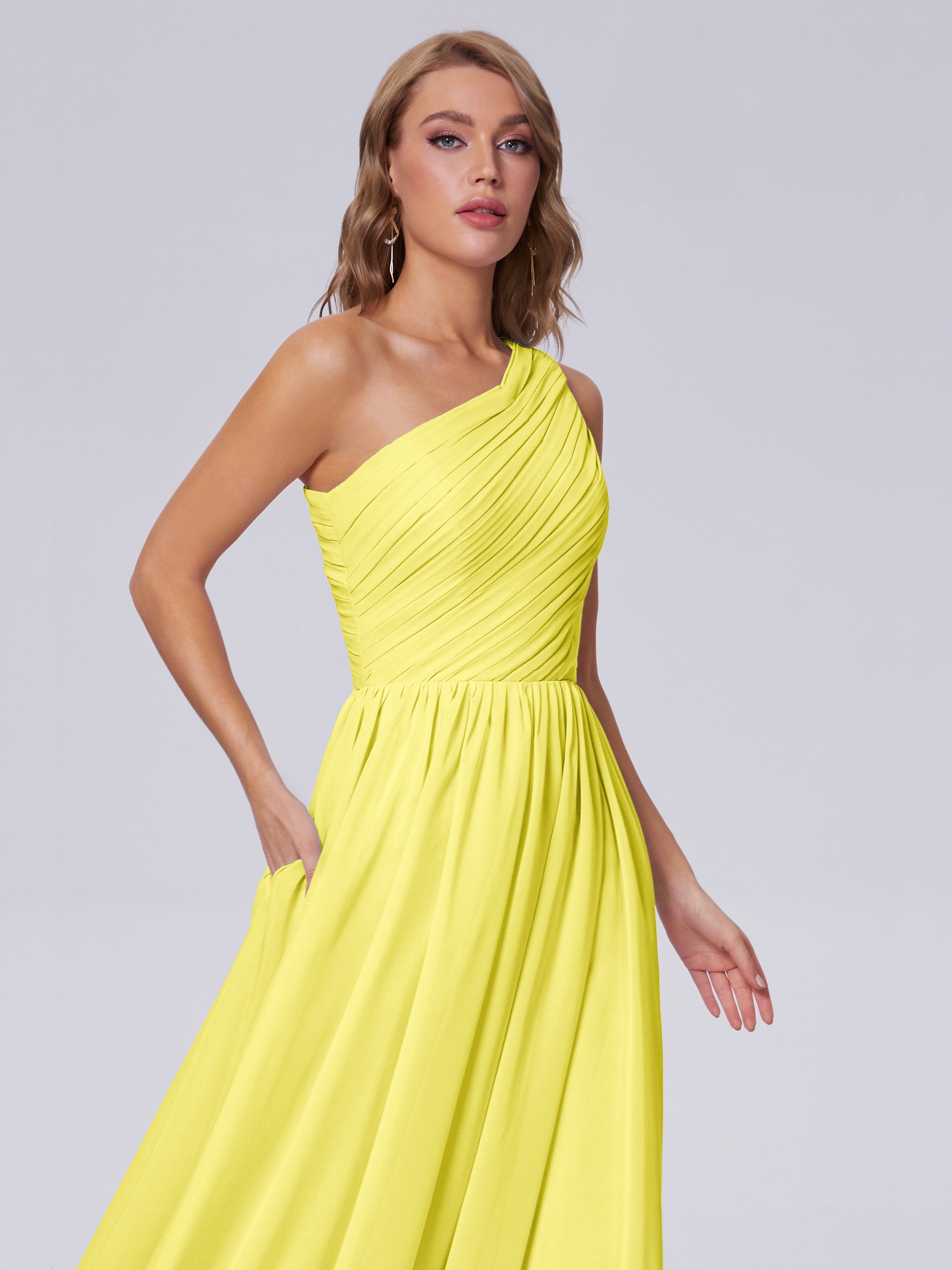 Paige Inexpensive One Shoulder Chiffon Bridesmaid Dresses