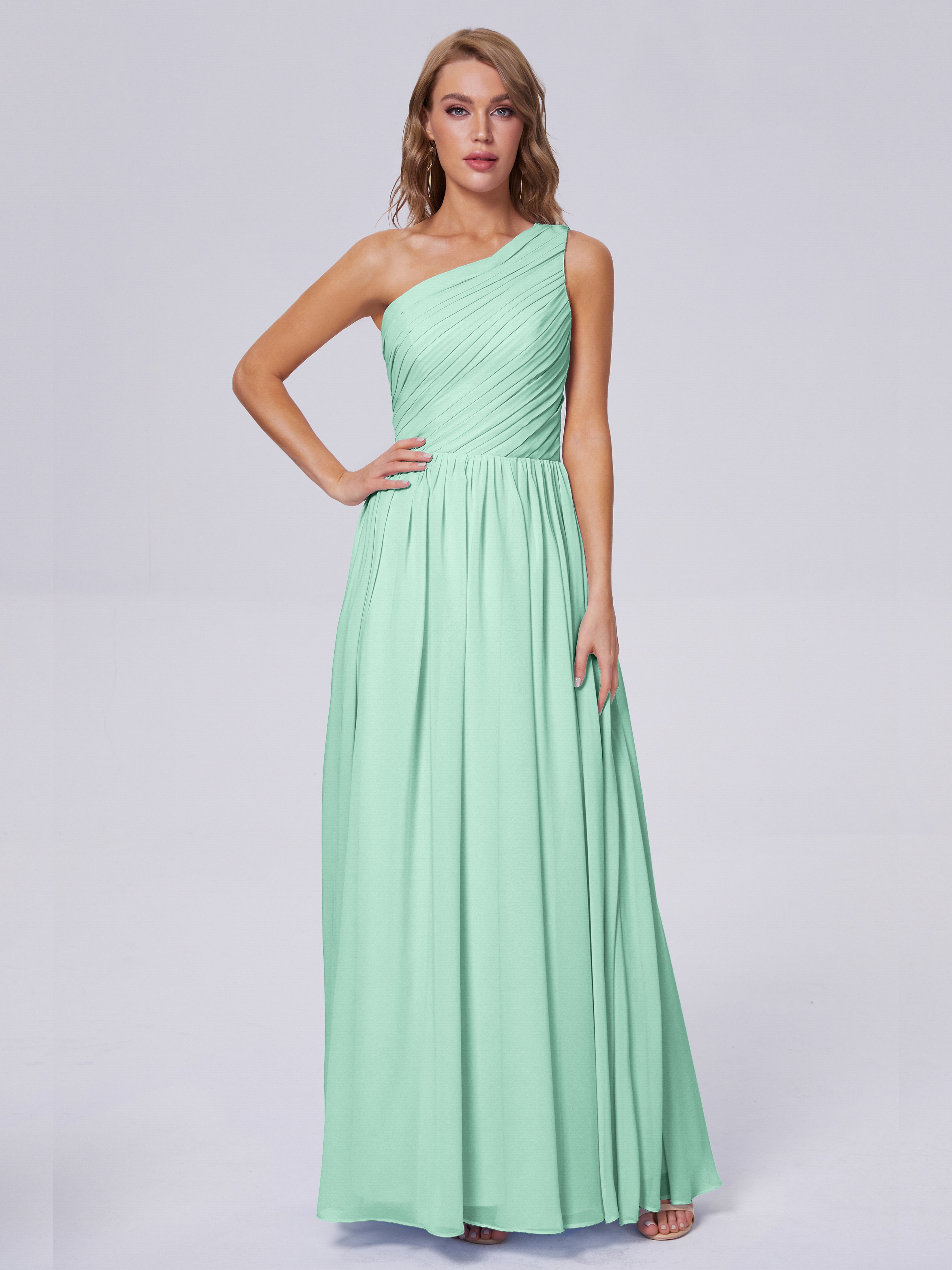 Paige Inexpensive One Shoulder Chiffon Bridesmaid Dresses