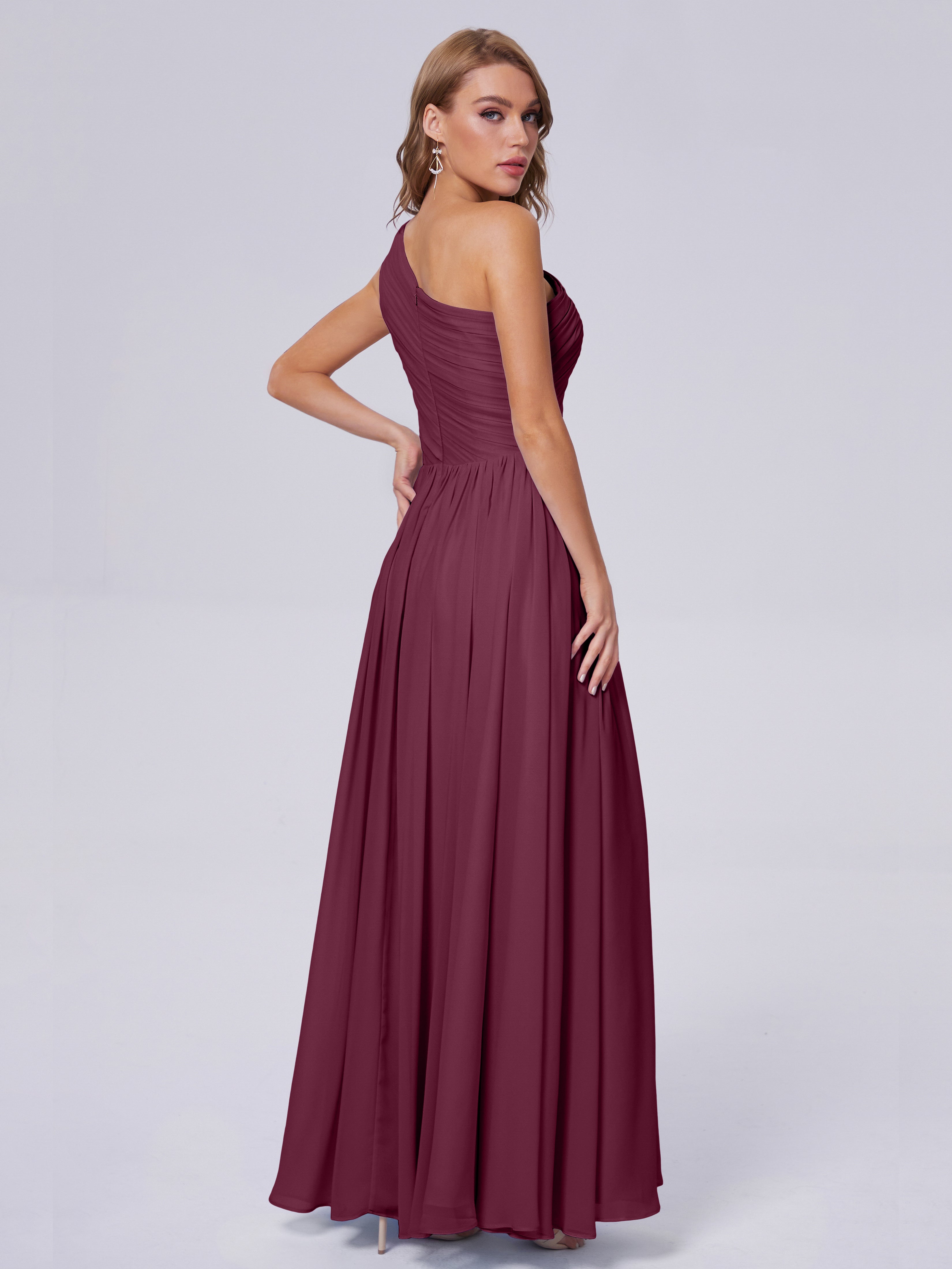 Paige Inexpensive One Shoulder Chiffon Bridesmaid Dresses