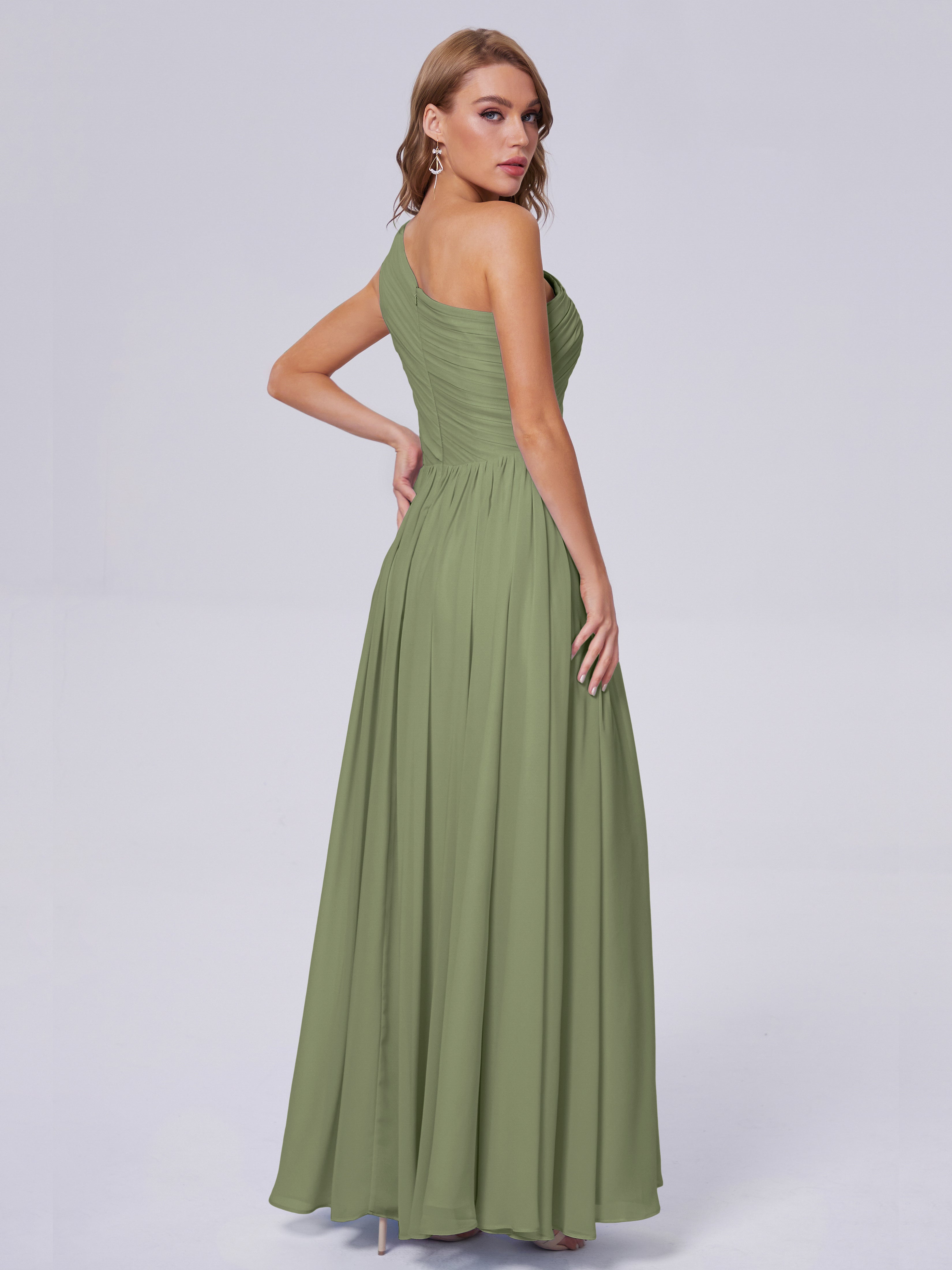 Paige Inexpensive One Shoulder Chiffon Bridesmaid Dresses