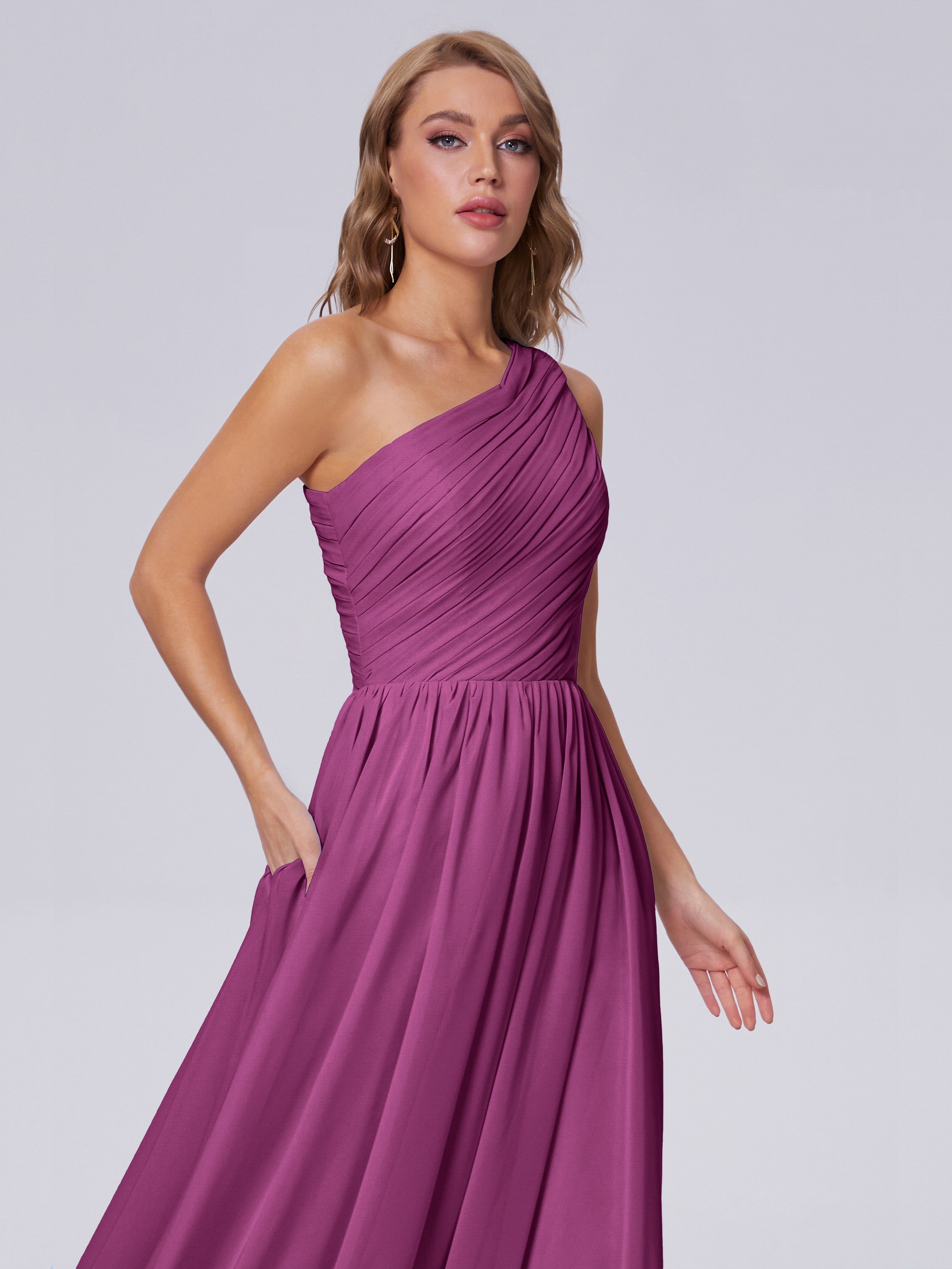 Paige Inexpensive One Shoulder Chiffon Bridesmaid Dresses