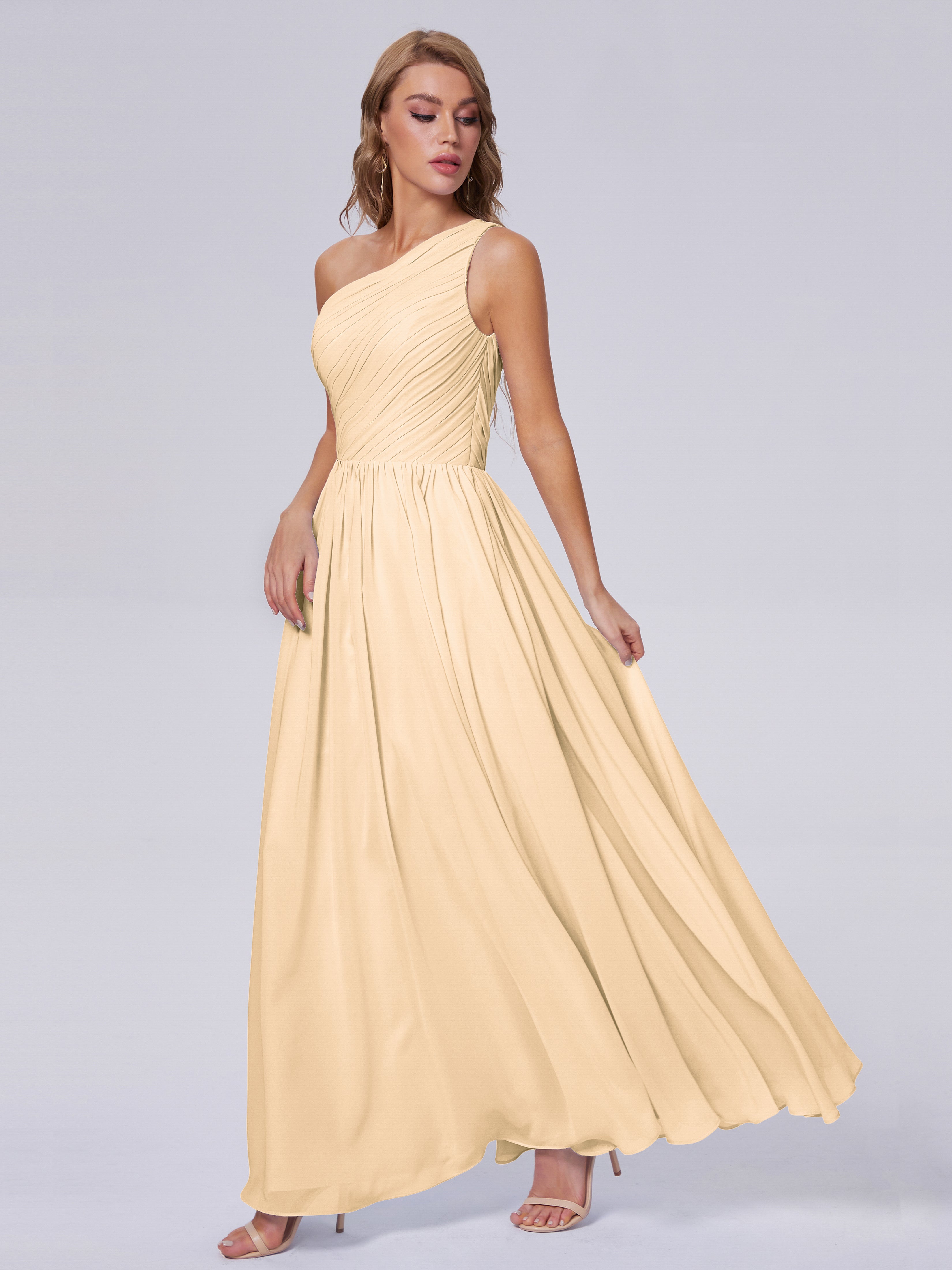 Paige Inexpensive One Shoulder Chiffon Bridesmaid Dresses