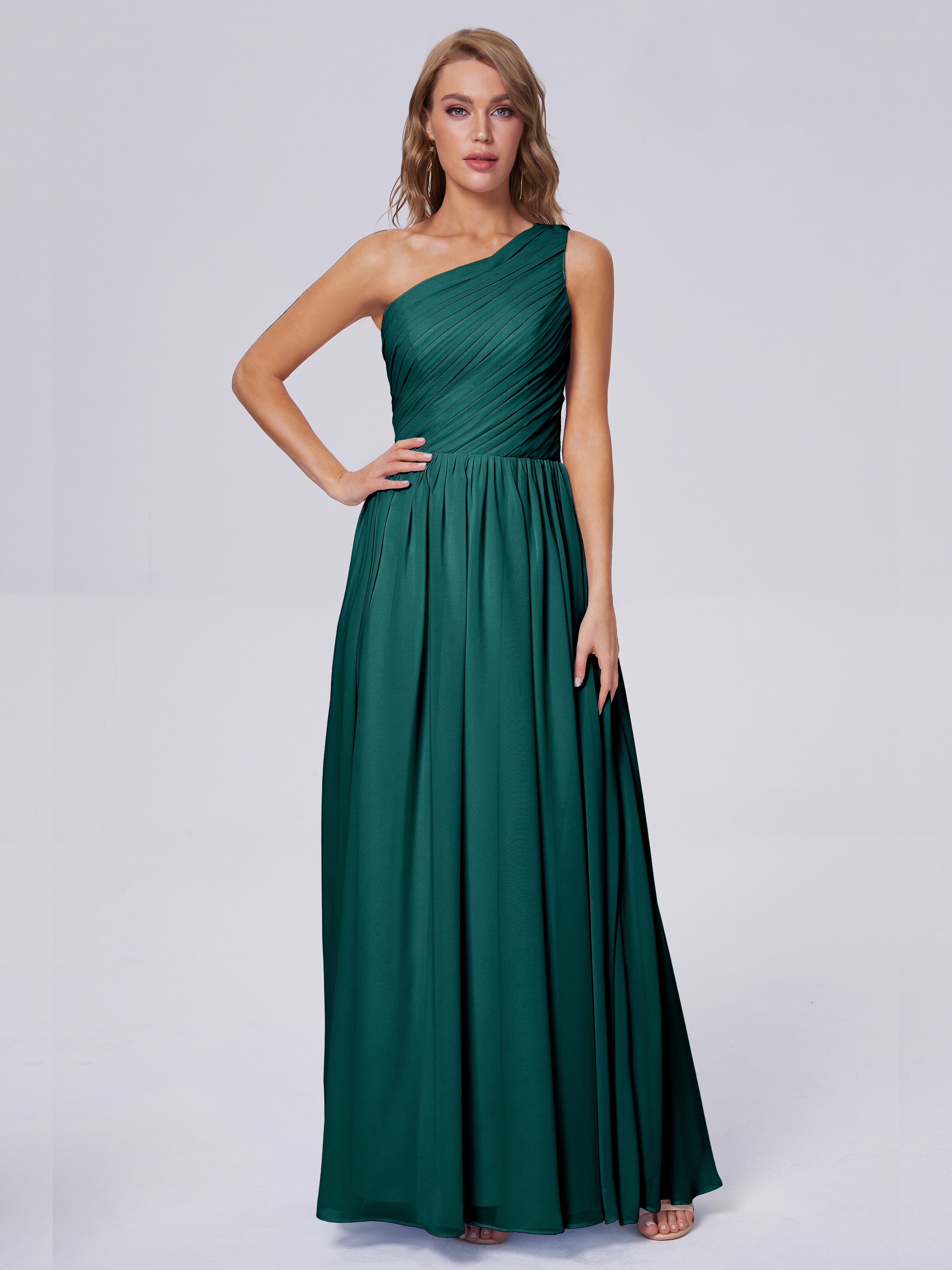 Paige Inexpensive One Shoulder Chiffon Bridesmaid Dresses