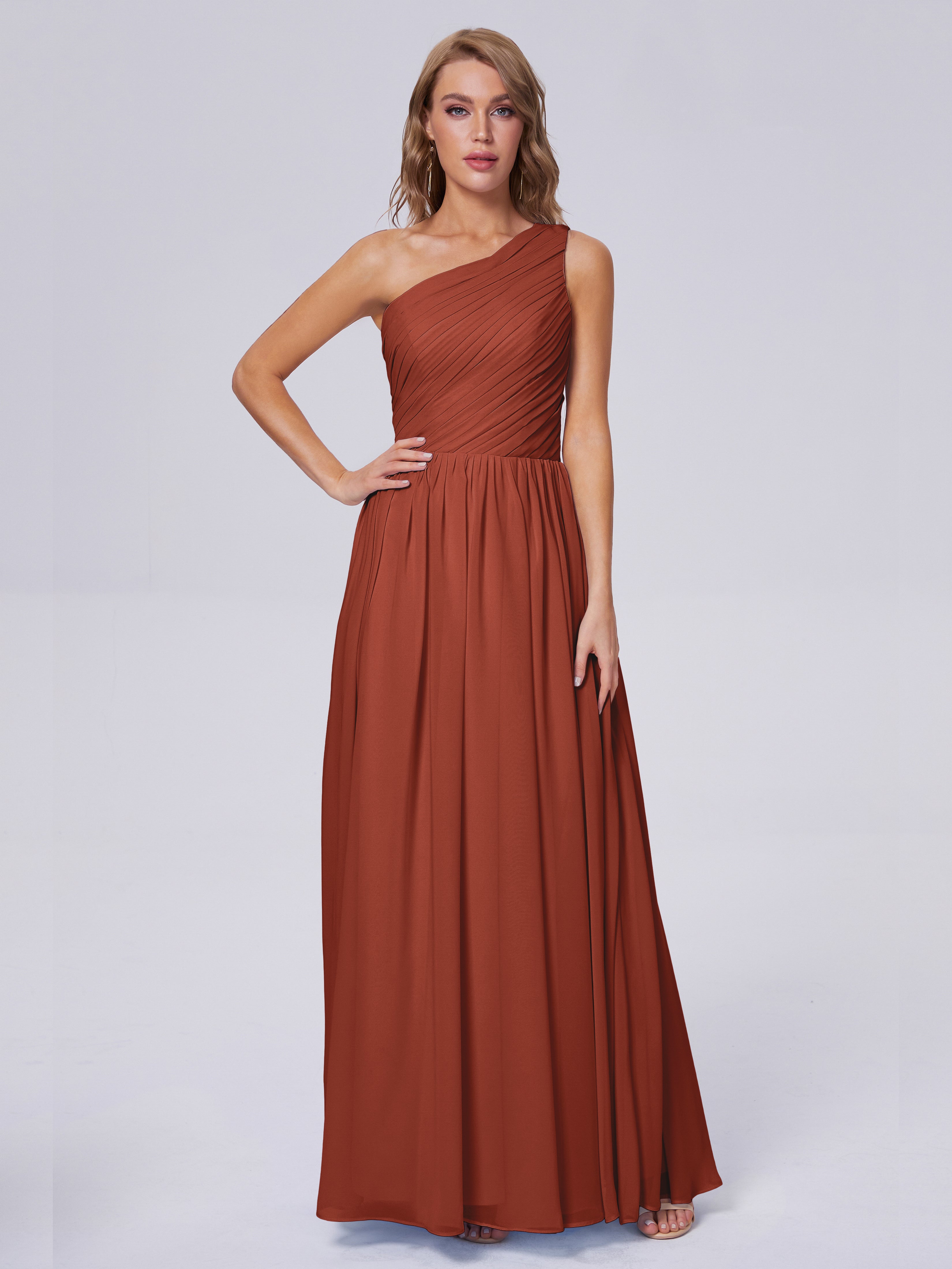Paige Inexpensive One Shoulder Chiffon Bridesmaid Dresses