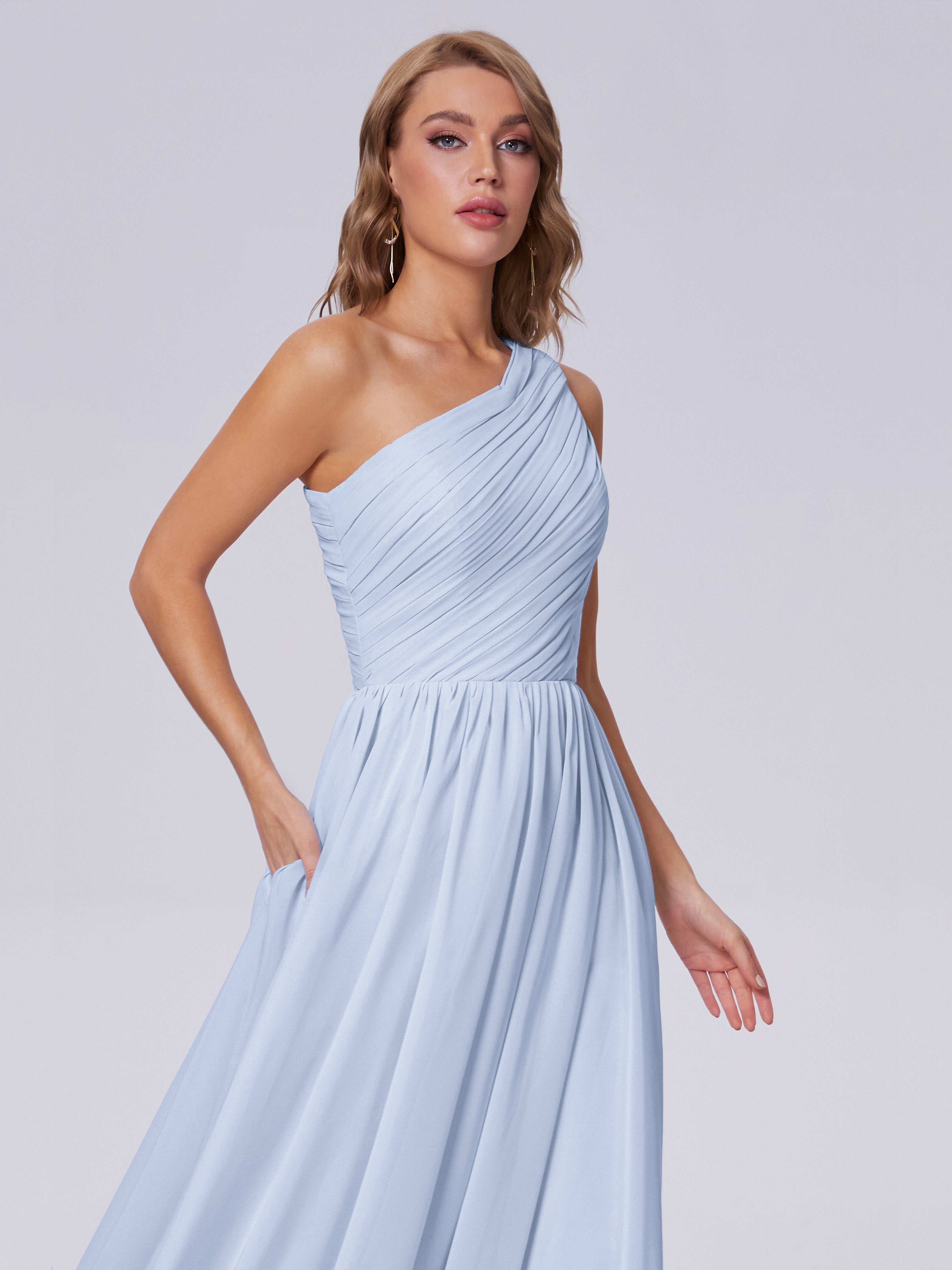 Paige Inexpensive One Shoulder Chiffon Bridesmaid Dresses