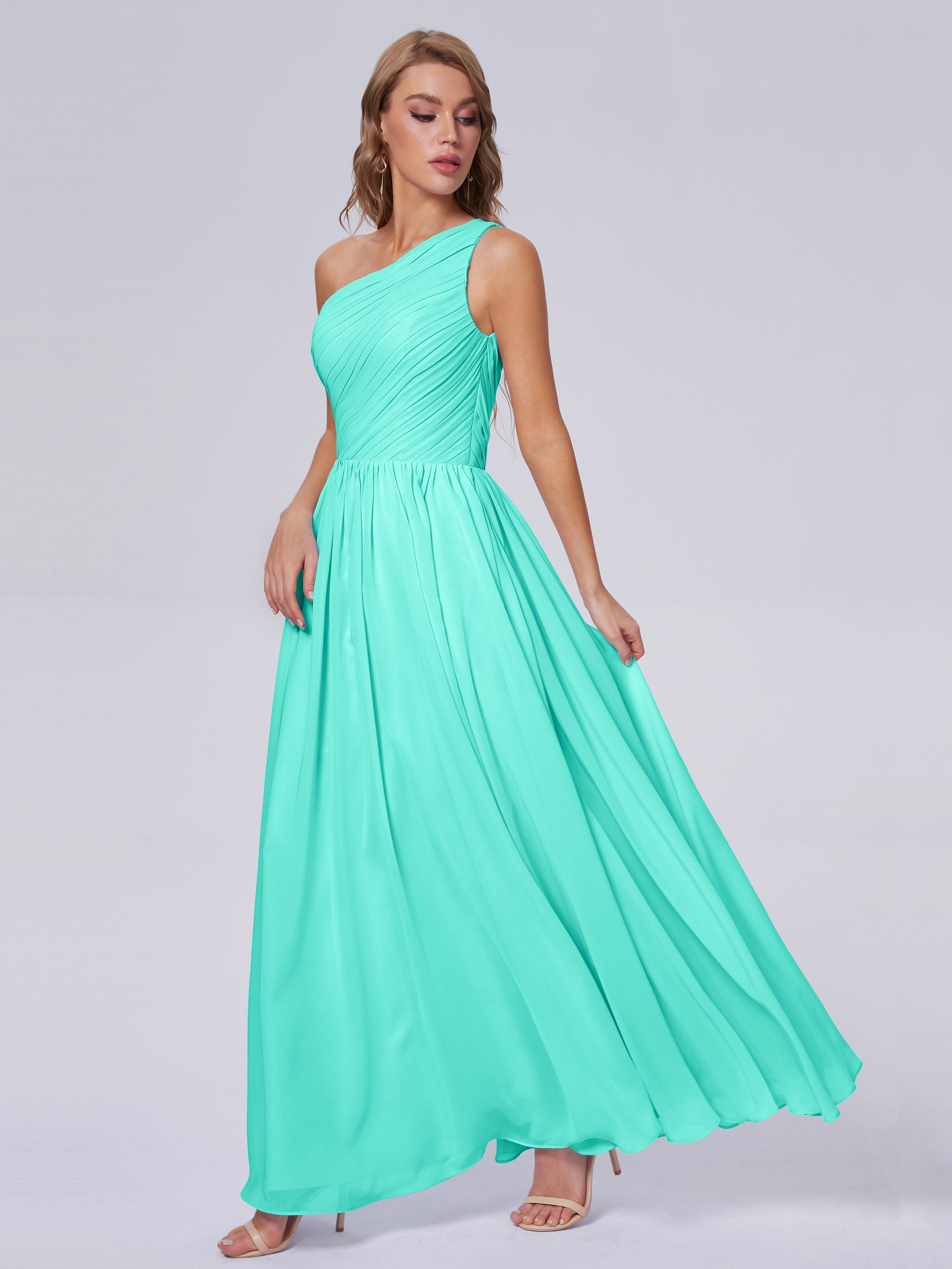 Paige Inexpensive One Shoulder Chiffon Bridesmaid Dresses