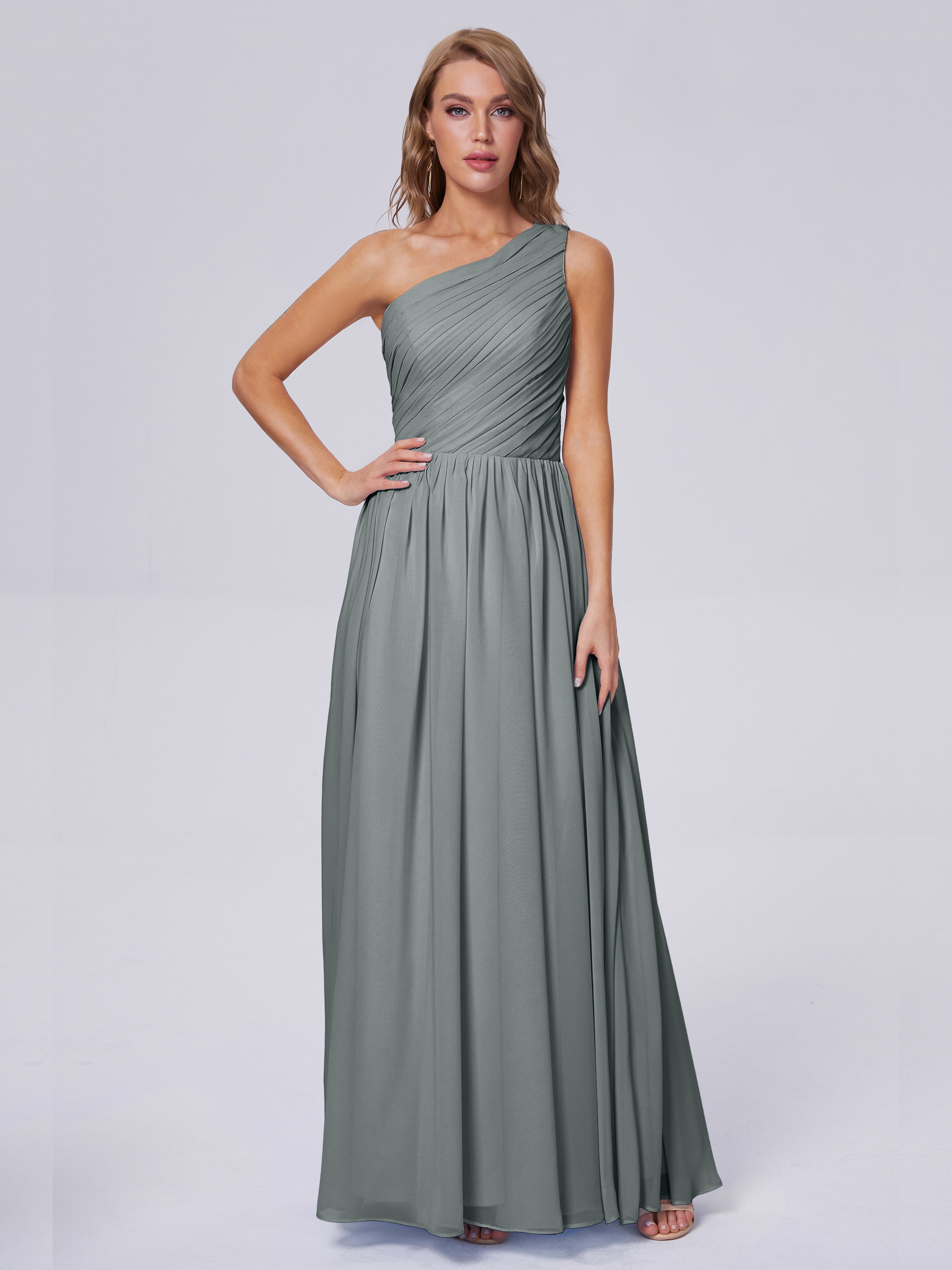 Paige Inexpensive One Shoulder Chiffon Bridesmaid Dresses