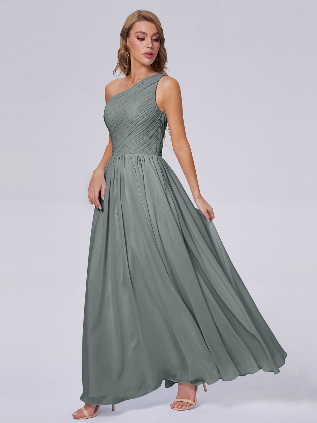 Paige Inexpensive One Shoulder Chiffon Bridesmaid Dresses