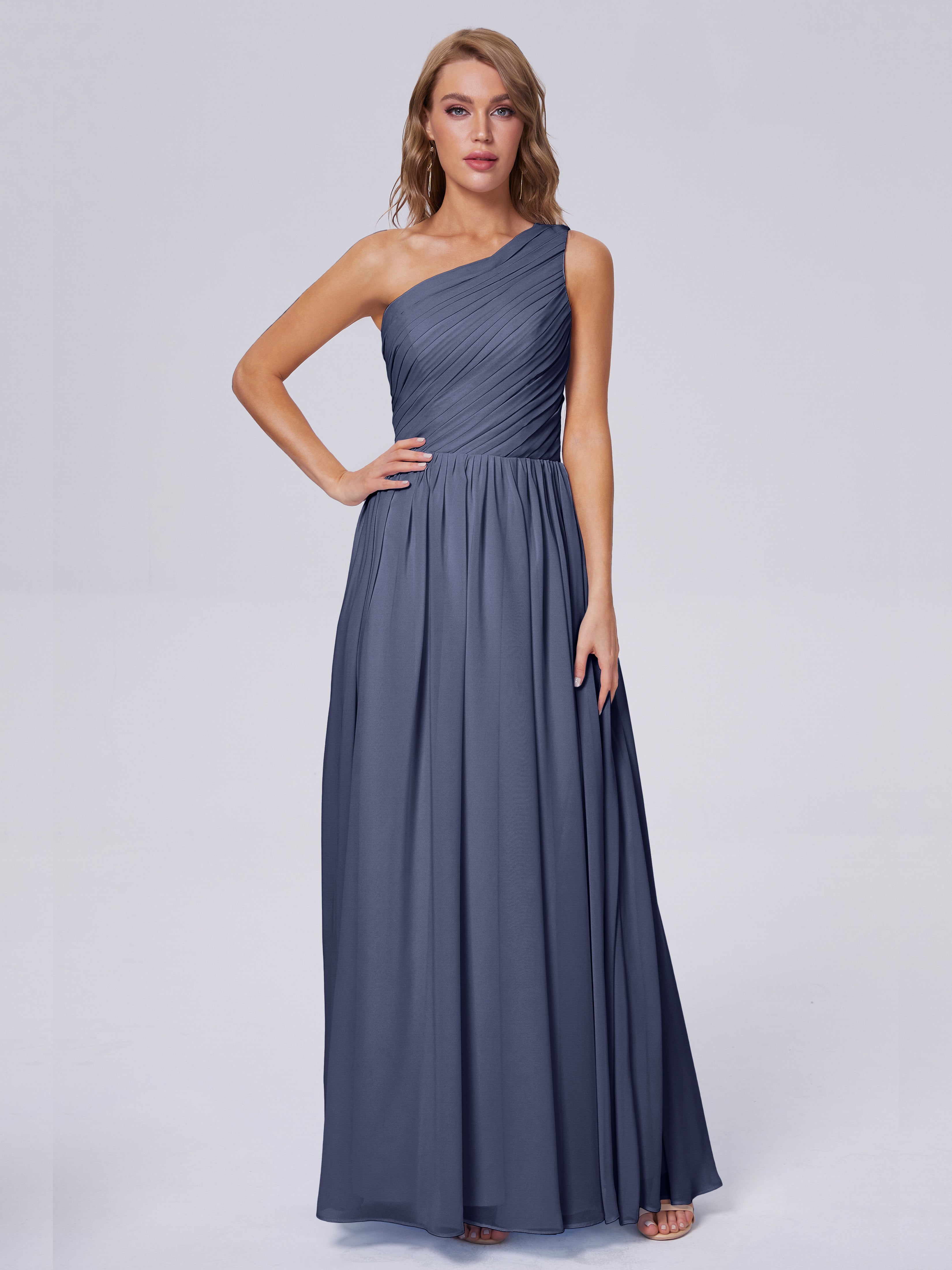 Paige Inexpensive One Shoulder Chiffon Bridesmaid Dresses