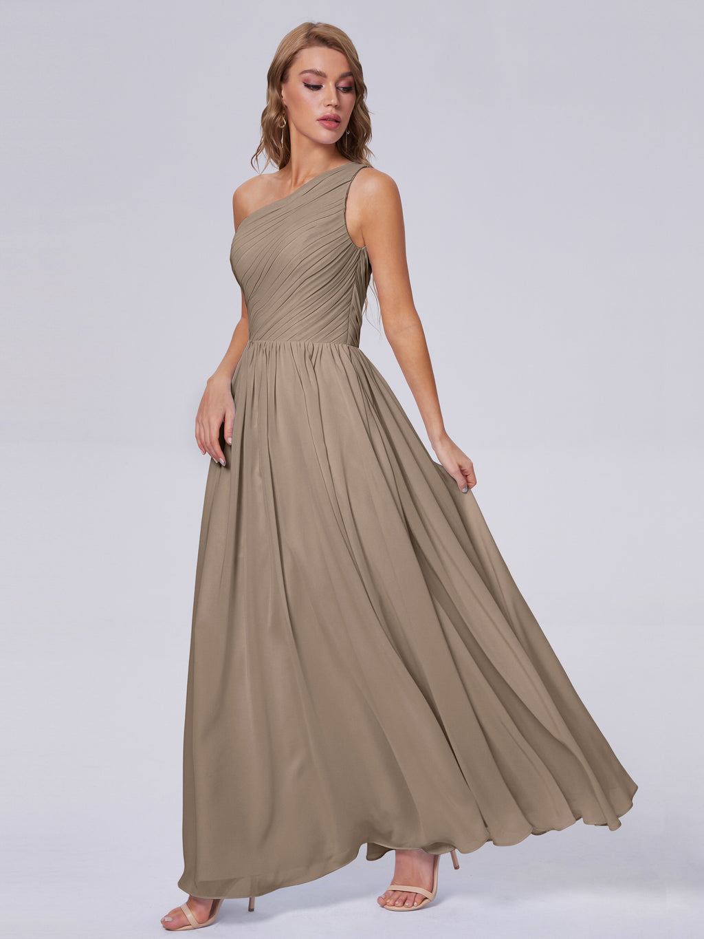 Paige Inexpensive One Shoulder Chiffon Bridesmaid Dresses
