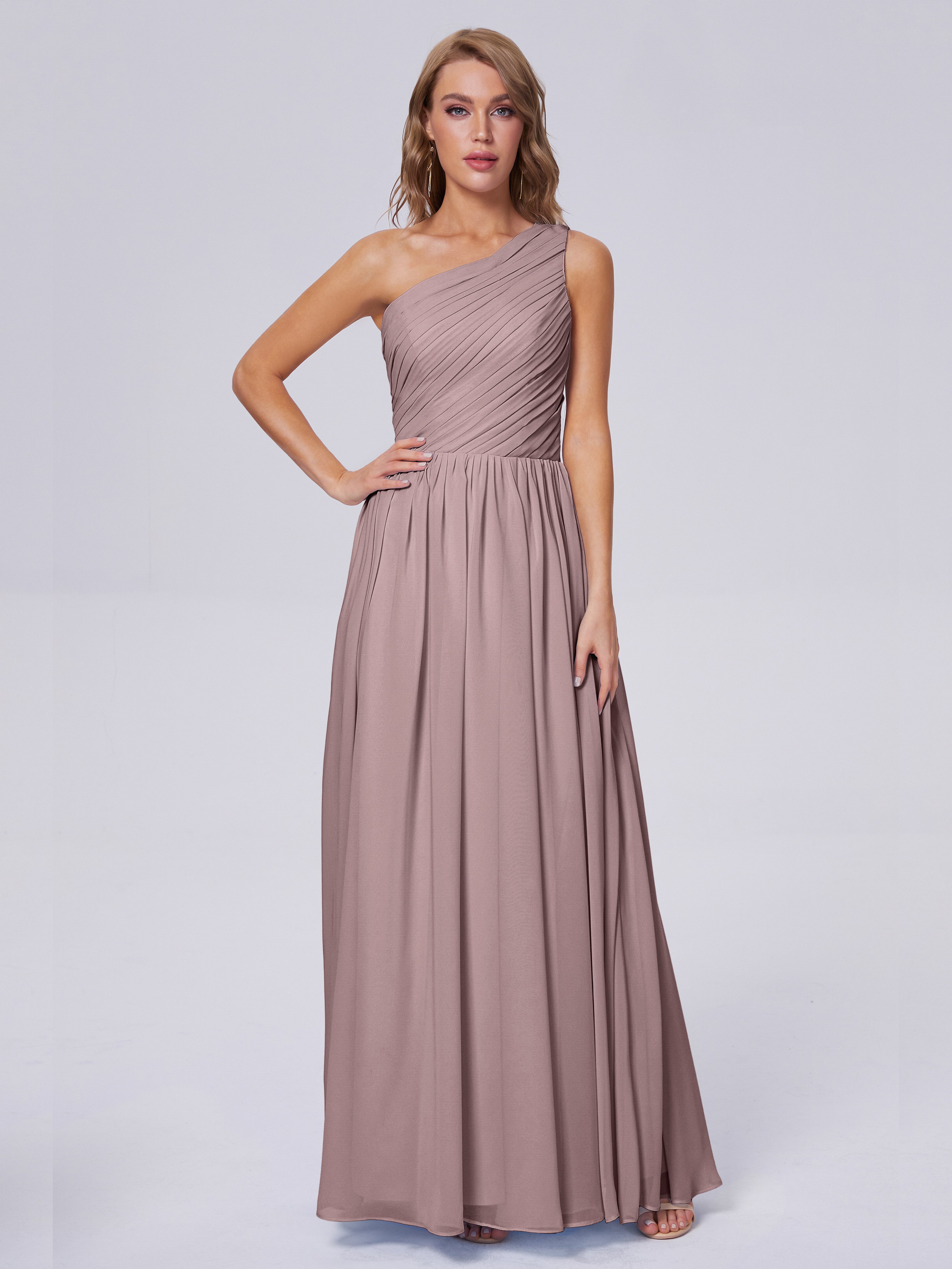Paige Inexpensive One Shoulder Chiffon Bridesmaid Dresses