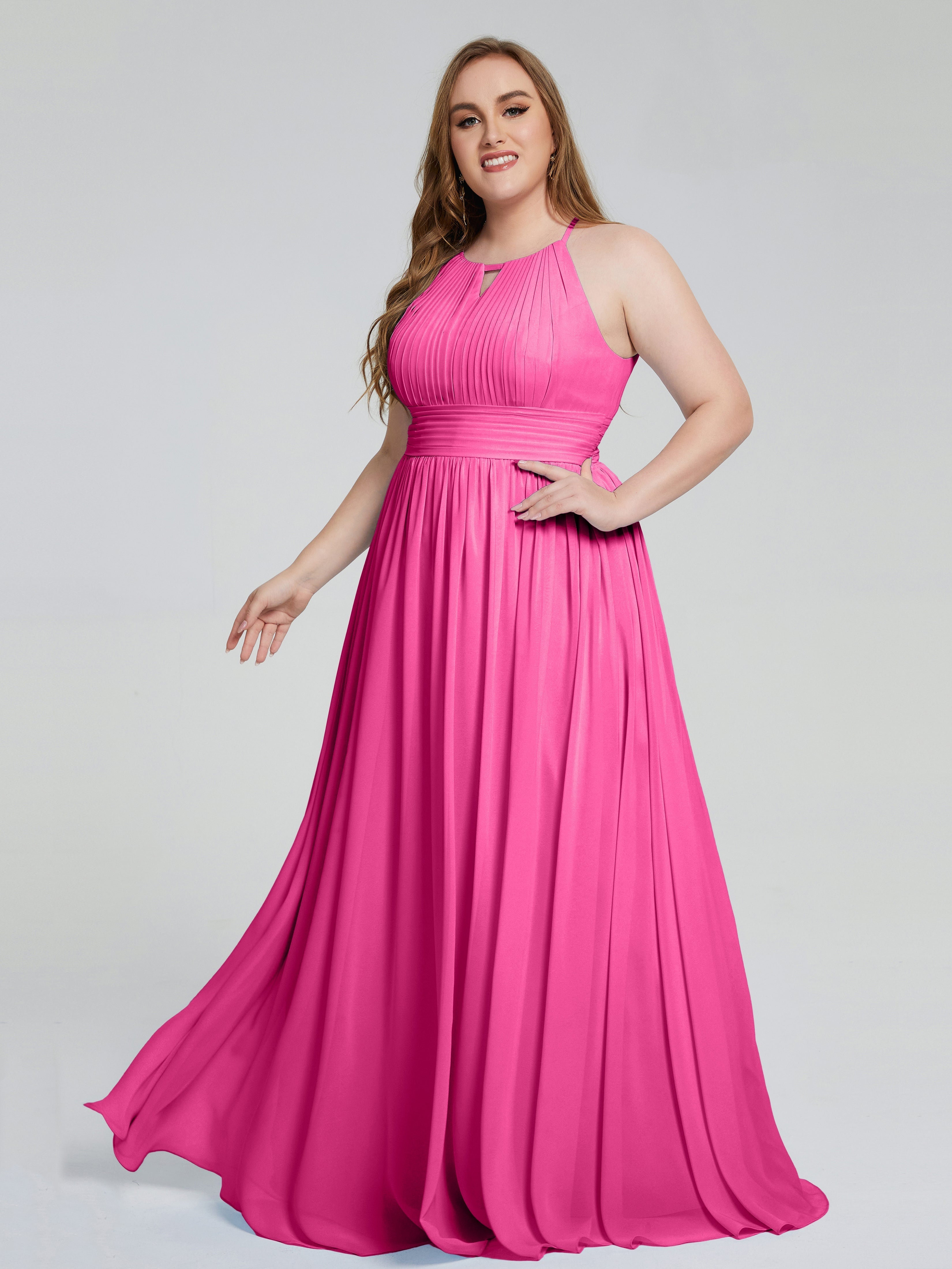 Payton Gorgeous Halter Plus Size Long Bridesmaid Dresses