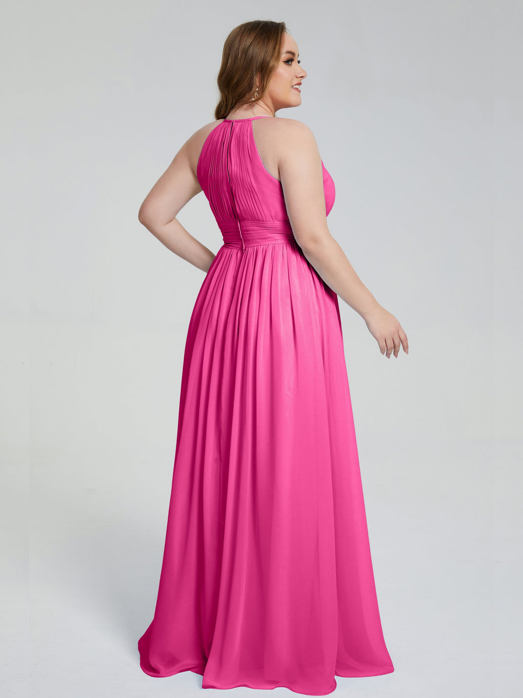 Payton Gorgeous Halter Plus Size Long Bridesmaid Dresses