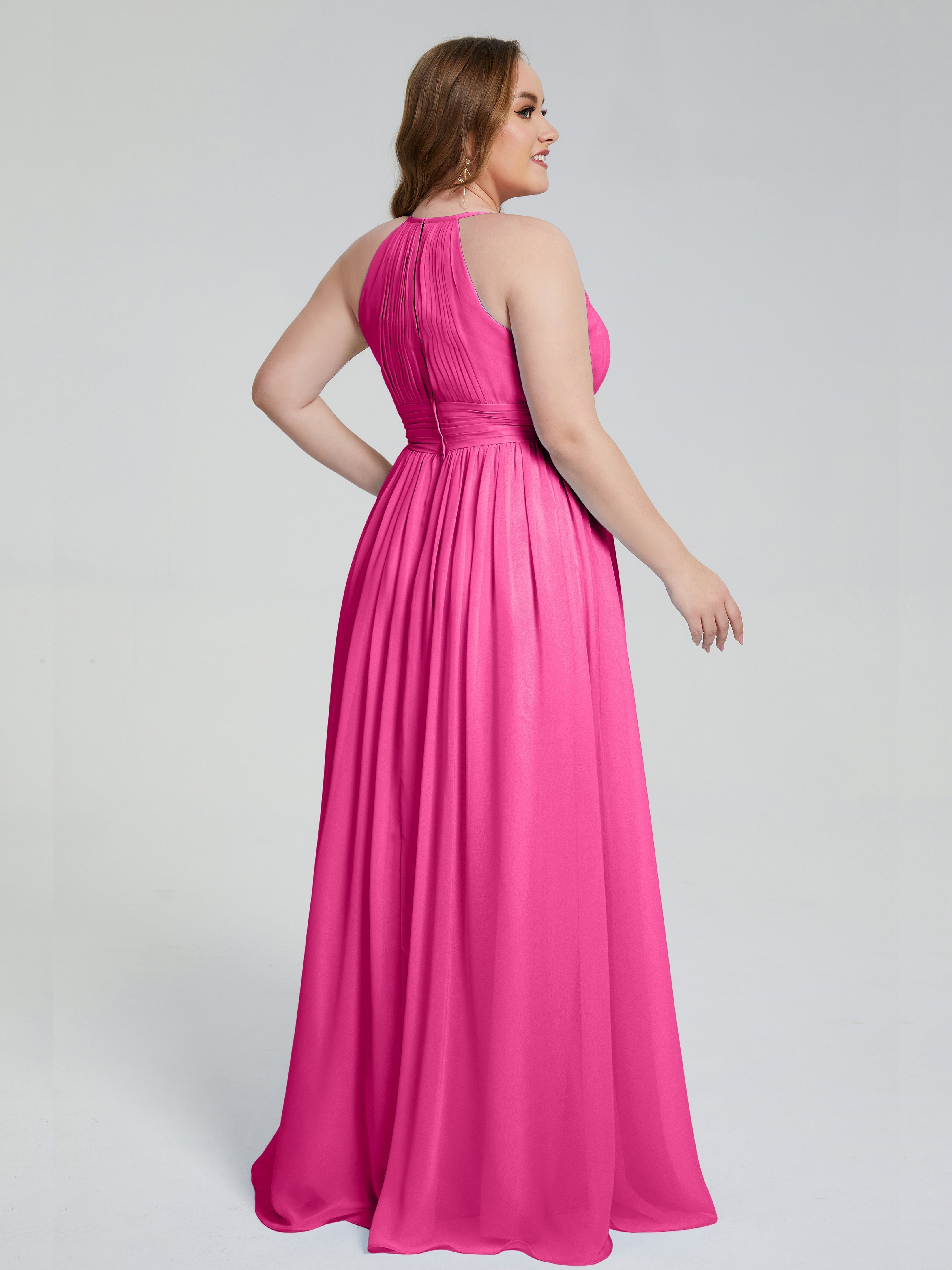 Payton Gorgeous Halter Plus Size Long Bridesmaid Dresses