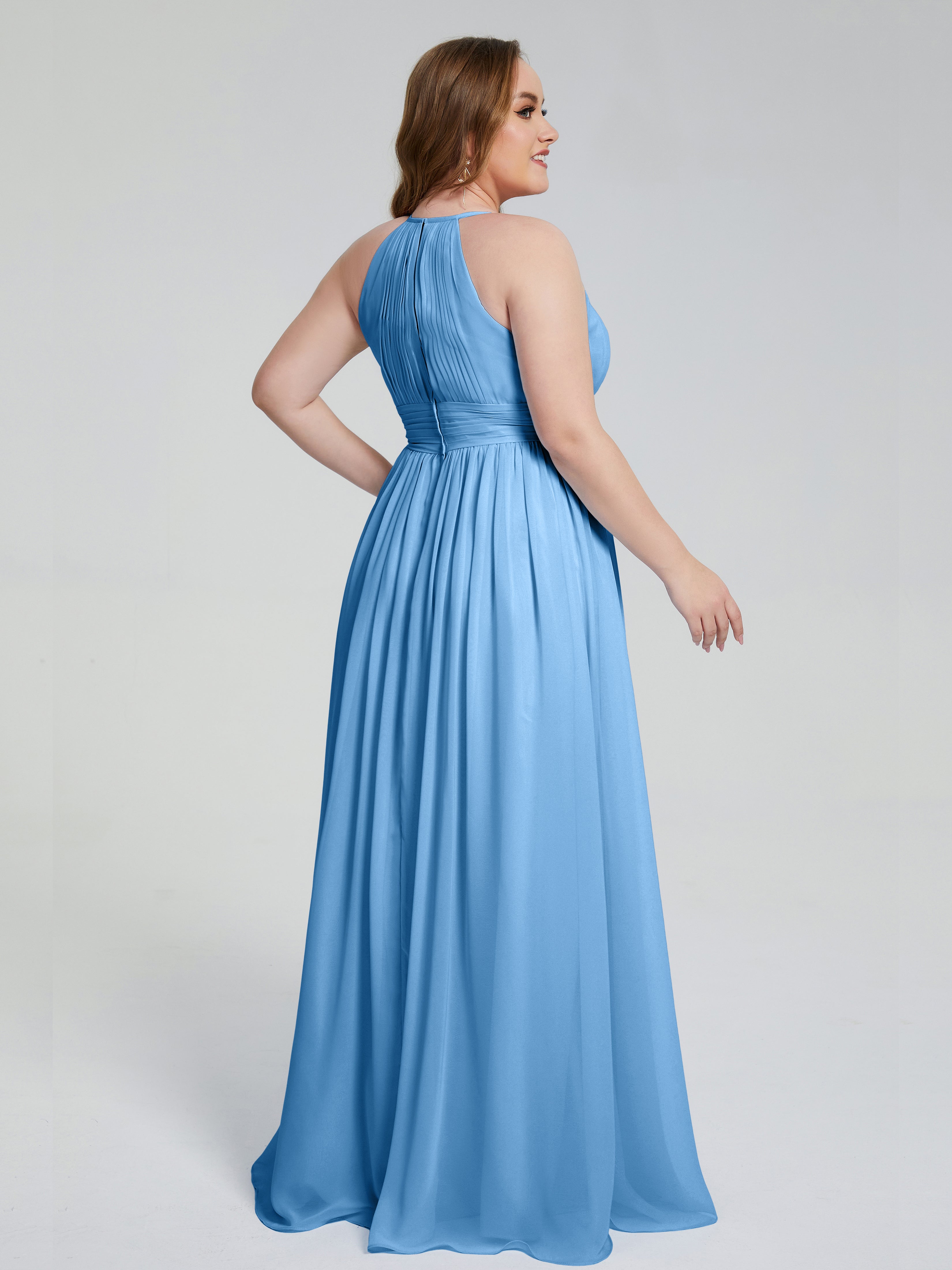Payton Gorgeous Halter Plus Size Long Bridesmaid Dresses