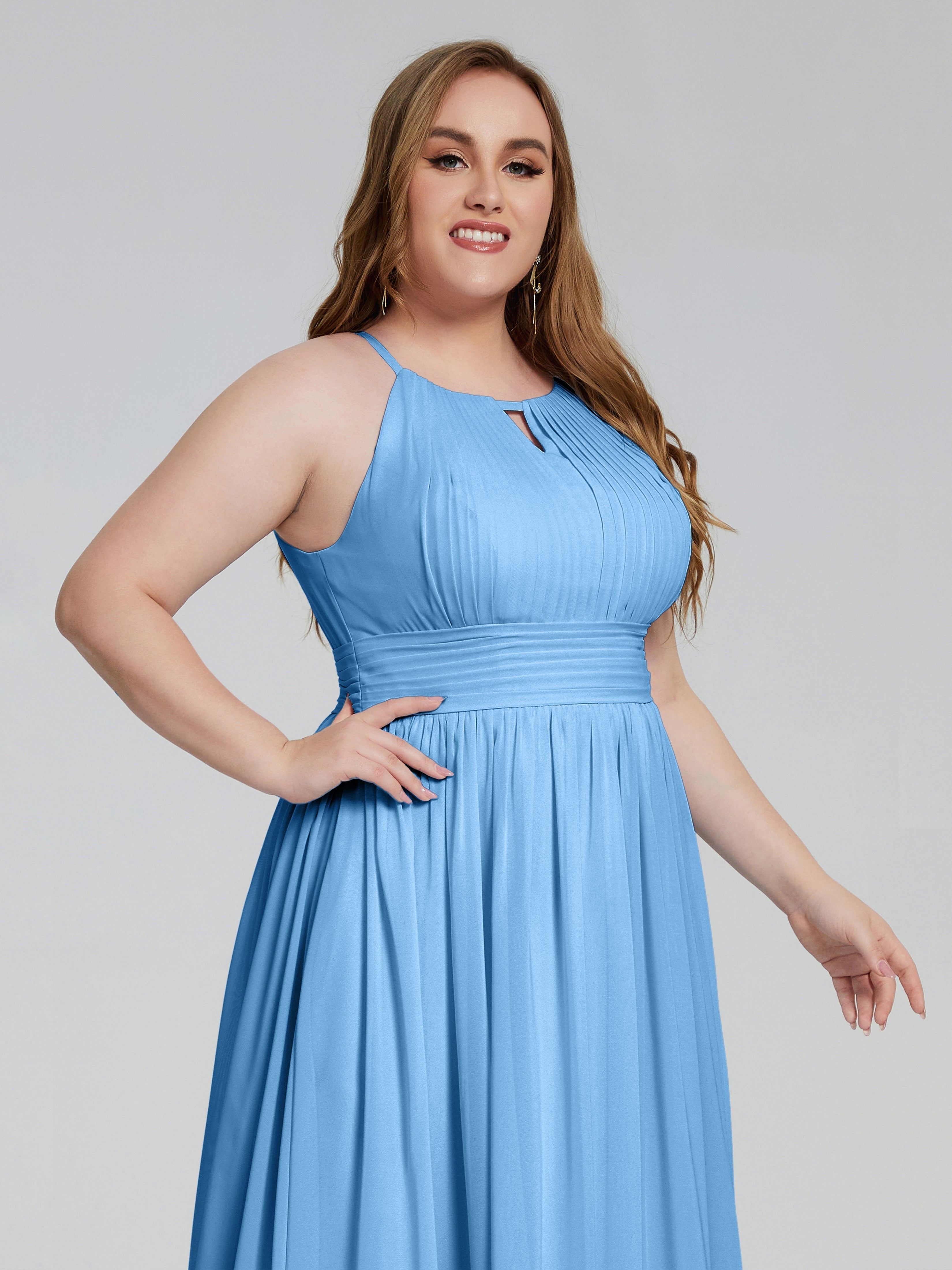 Payton Gorgeous Halter Plus Size Long Bridesmaid Dresses
