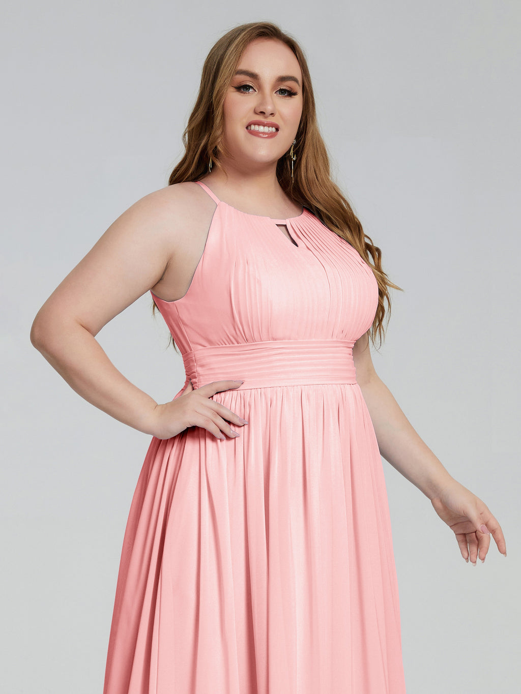 Payton Gorgeous Halter Plus Size Long Bridesmaid Dresses