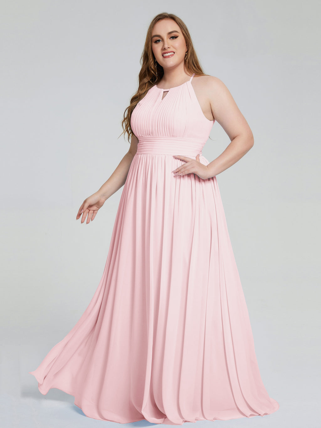 Payton Gorgeous Halter Plus Size Long Bridesmaid Dresses