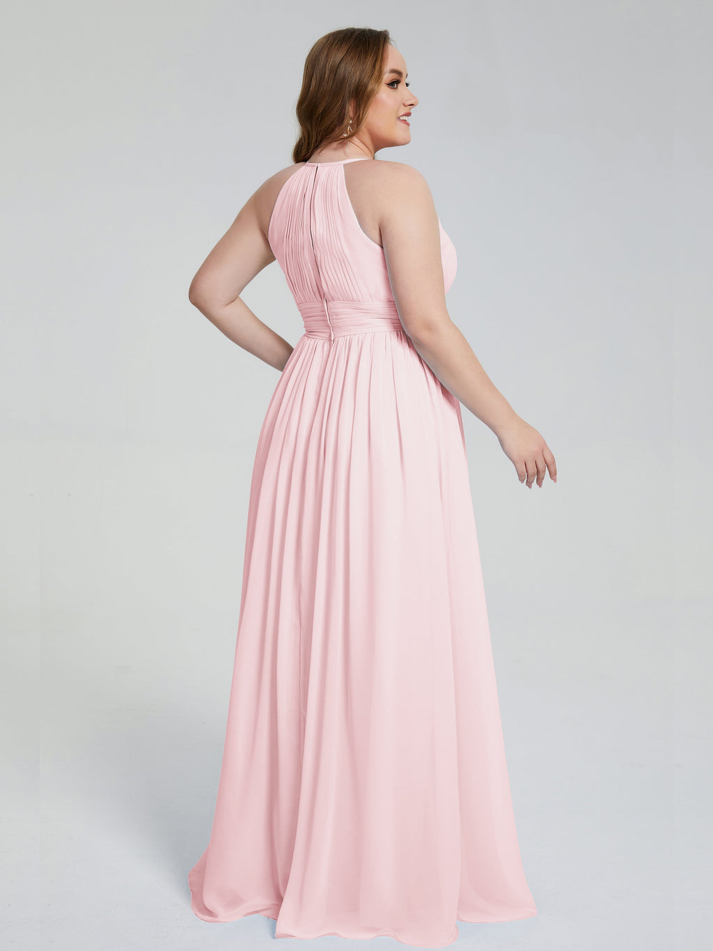 Payton Gorgeous Halter Plus Size Long Bridesmaid Dresses