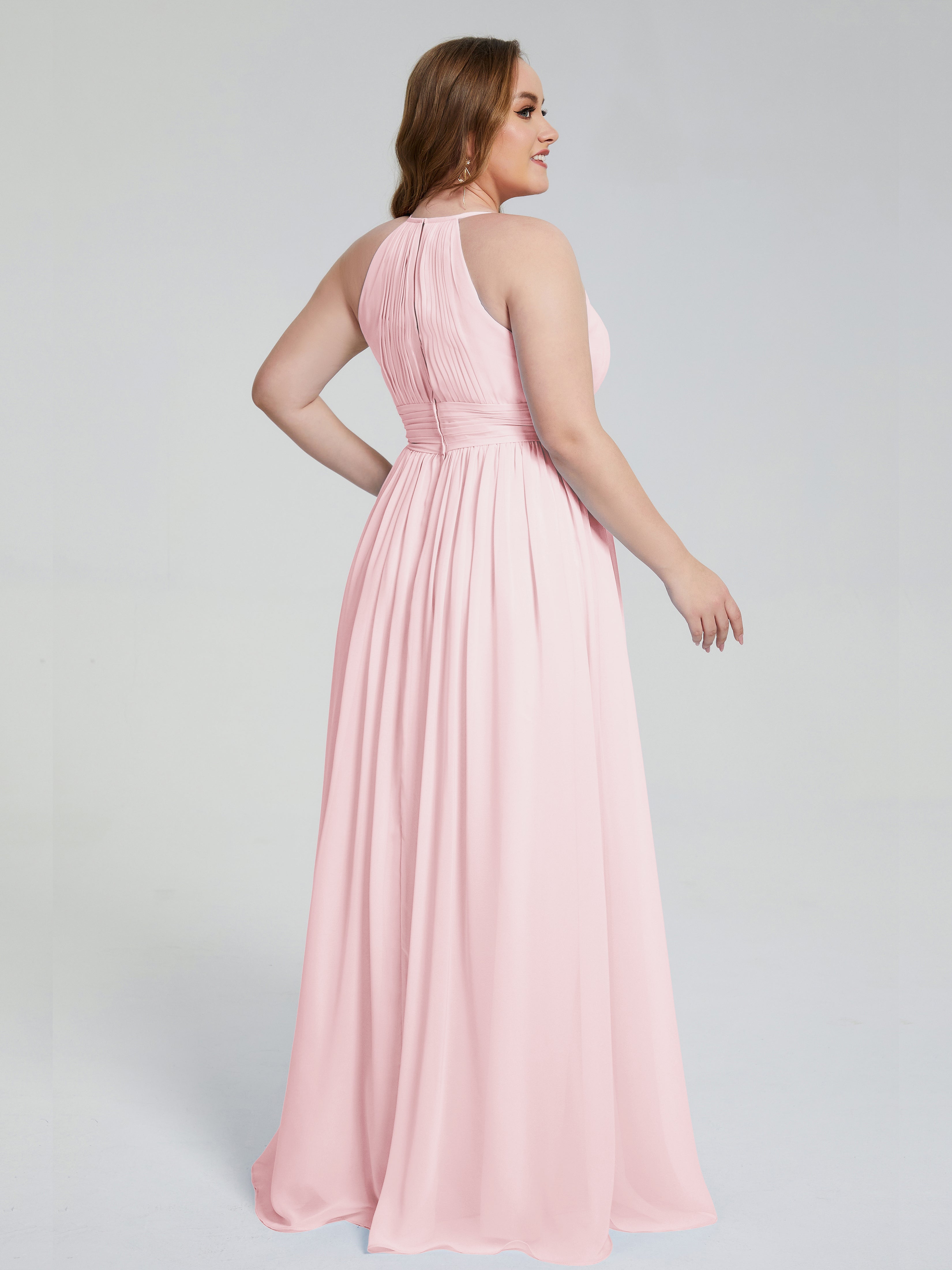 Payton Gorgeous Halter Plus Size Long Bridesmaid Dresses