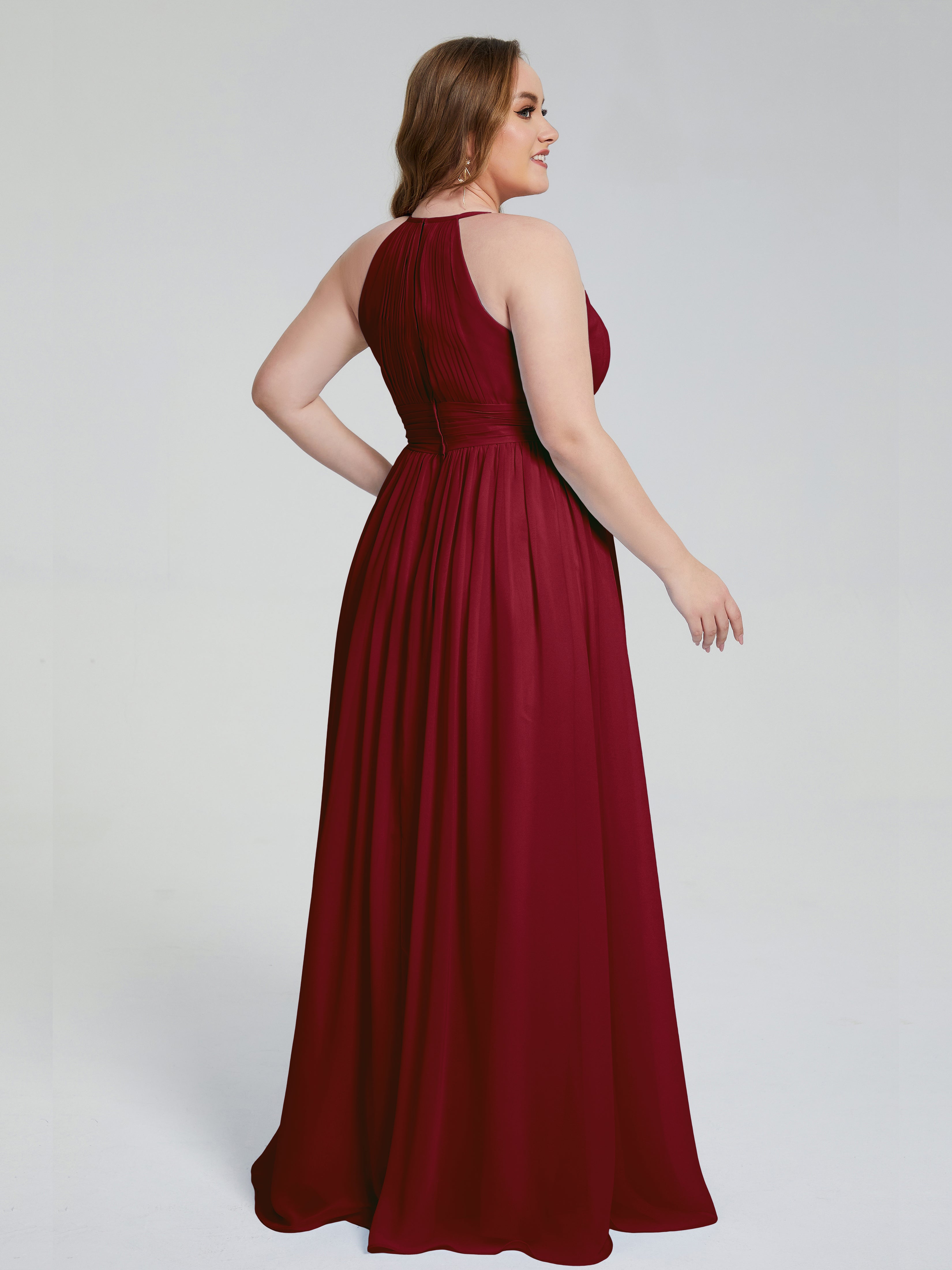 Payton Gorgeous Halter Plus Size Long Bridesmaid Dresses